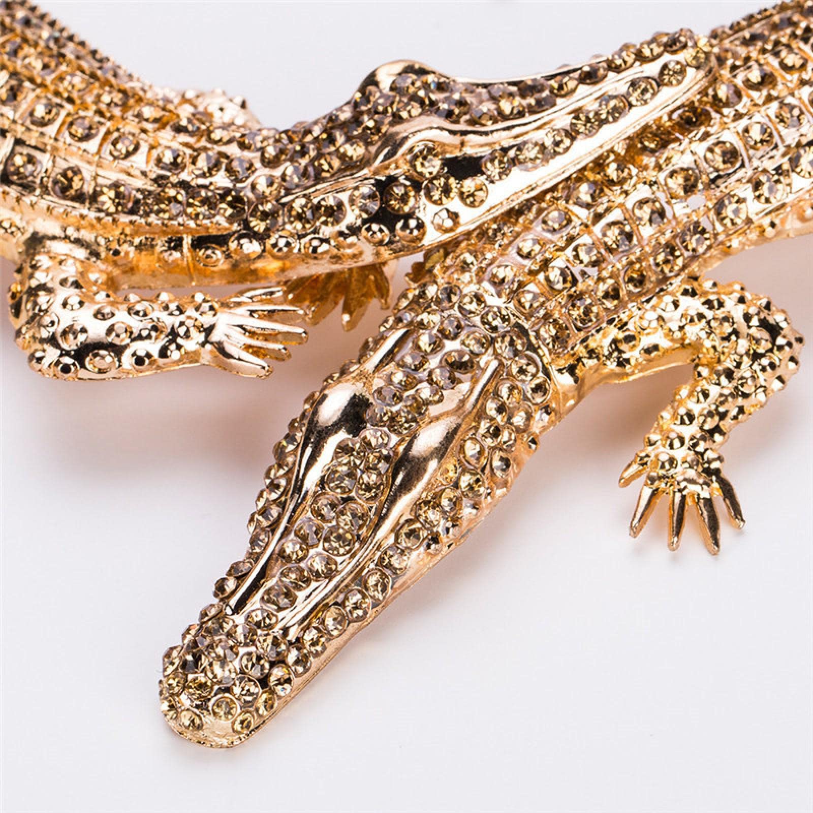 Groene krokodil hagedis huid trendy ketting sierlijke hanger kettingen gepersonaliseerd aangepast cadeau voor vrouwen (gouden/zilver Groene krokodil hagedis huid trendy ketting sierlijke hanger kettingen gepersonaliseerd aangepast cadeau voor vrouwen (gouden/zilver