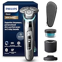 Philips Shaver S9000 - Rasoio elettrico Wet & Dry uomo, tecnologia Lift & Cut e SkinIQ