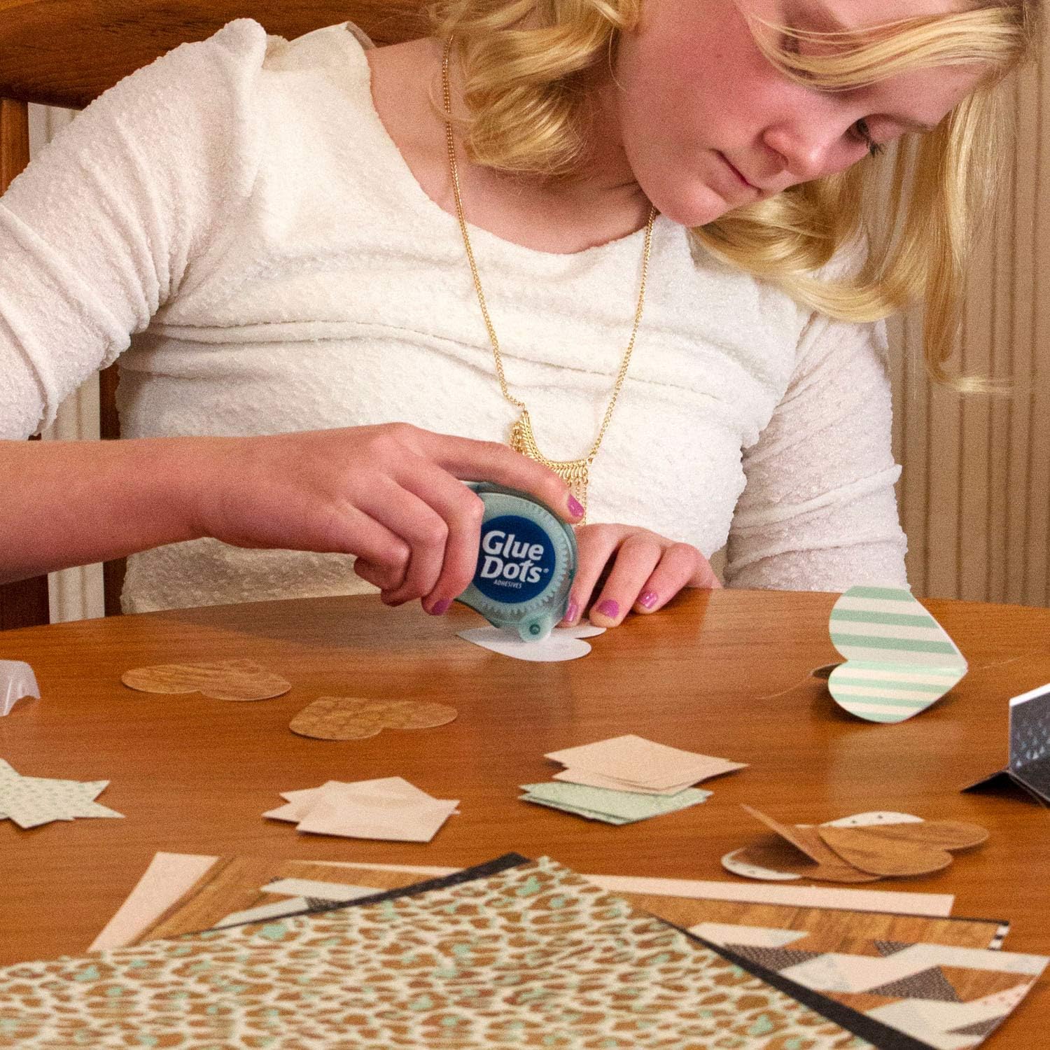 Glue Dots Dot N' Go Dispenser with 300 (.375'') Permanent Adhesive Ultra-Thin Dots, Clear (04018) : Home & Kitchen