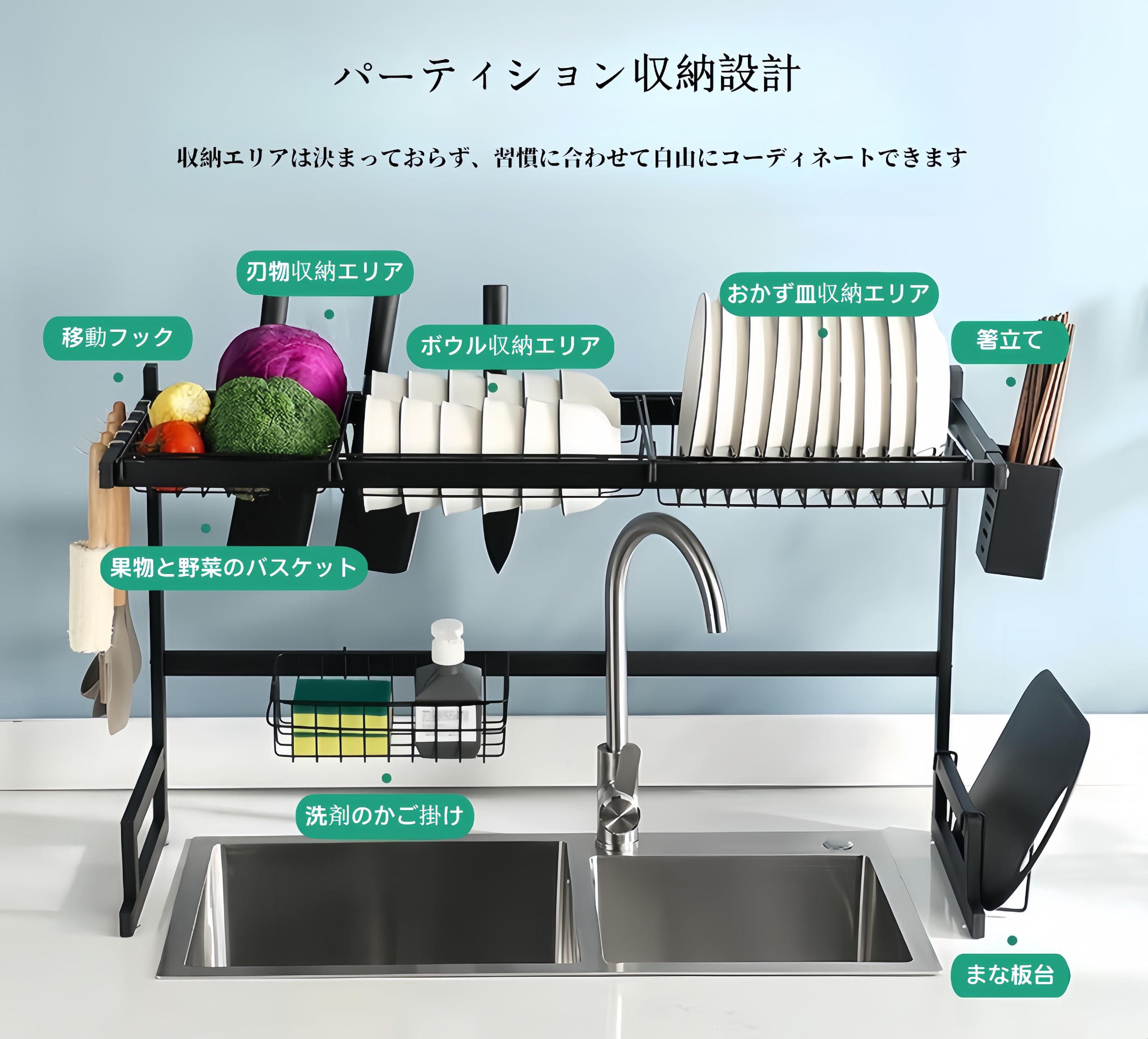 Amazon｜洗った後の食器置き 食器乾燥ラック 食器置き場 水切りラック