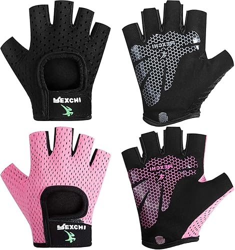 2 pares de guantes de entrenamiento para mujer guantes ajustables para levantamiento de pesas guantes de entrenamiento transpirables para hombres y