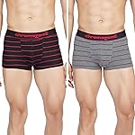 Chromozome Mens Cotton-Stretch Striper Trunks (Pack of 2)