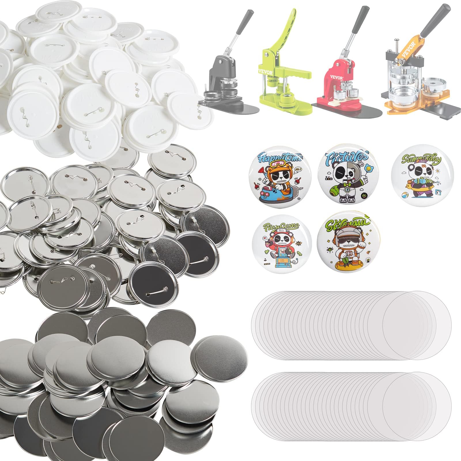 Amazon.com: Happizza 100 Sets 75mm(3 inch) Button Parts for Button ...