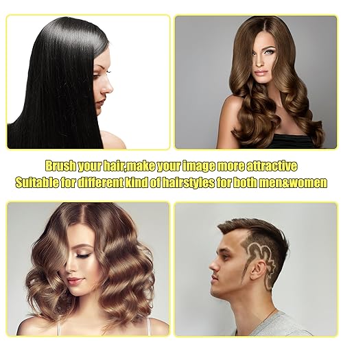 Miniatura 2 de VOCOSTE Peine de dientes ondulados, para cabello rizado, cabello húmedo, cabello largo y grueso, peine desenredante, para mujeres, color negro