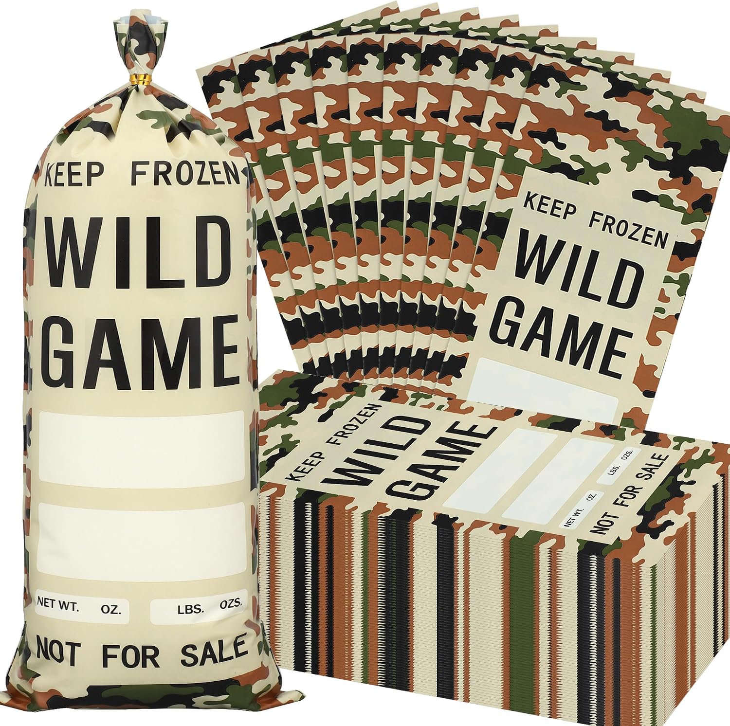 100 Pack Wild Game Bags for Freezer Storage 1 Lb Ground Meat Bags Wild Game Meats Processing Bag for Packaging Meat Preventing Freezer Burn