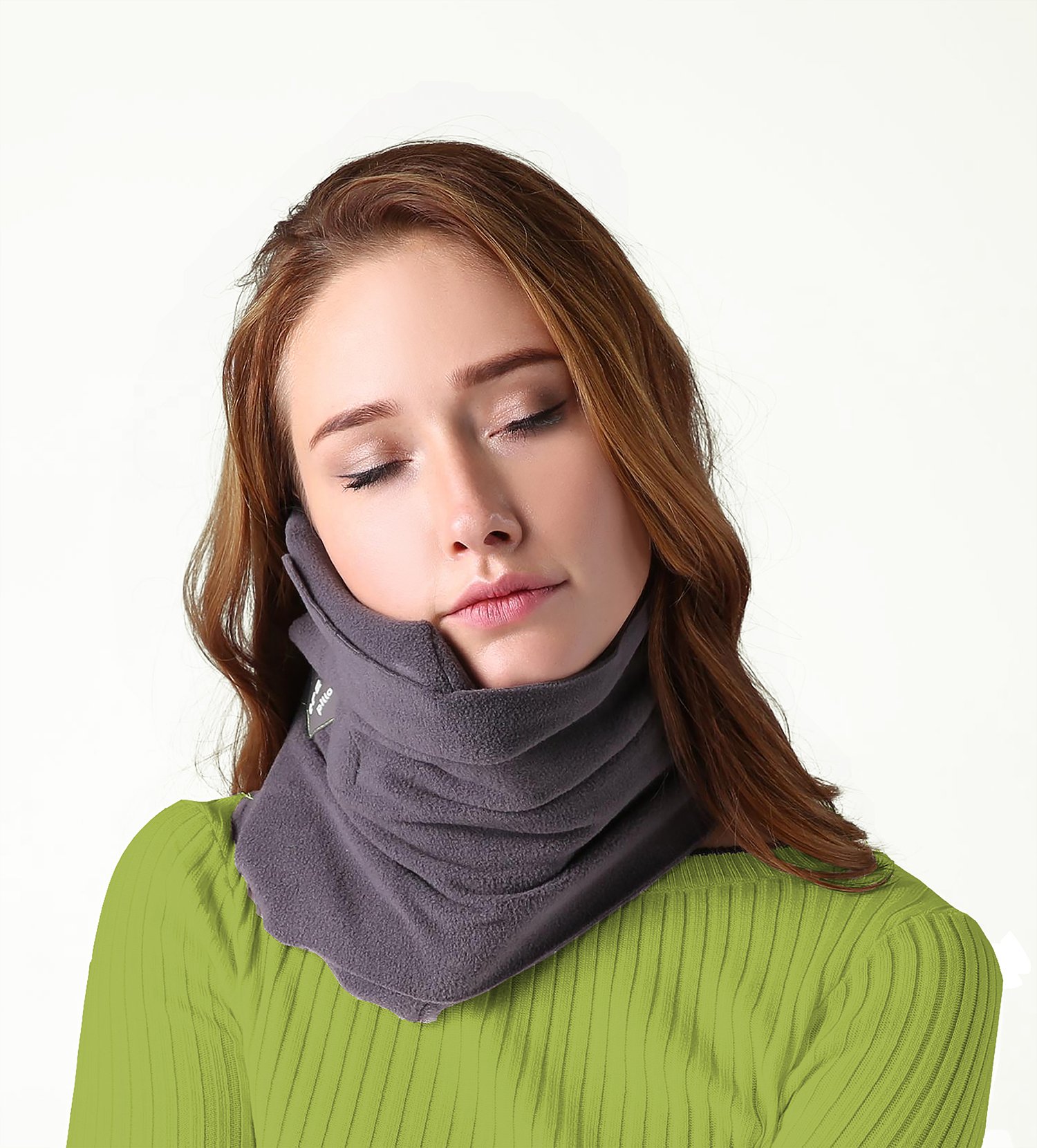 Travel Pillow ideal for airplane flight Easy to carry Soft Support Protect for Woman, Man and Children.(Grey)