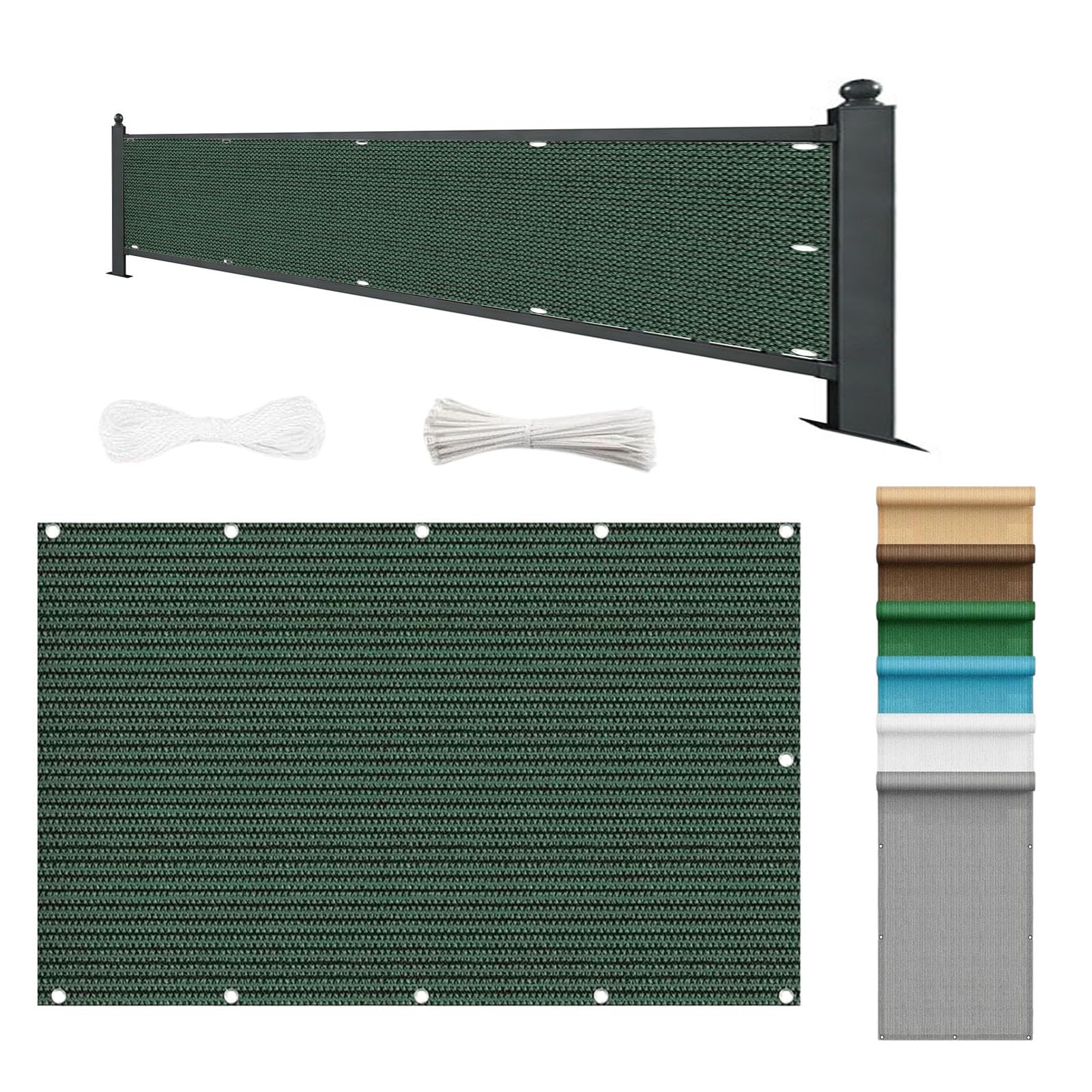 Brise vue balcon 50x800 cm vert foncé opaque pour terrasse et jardin