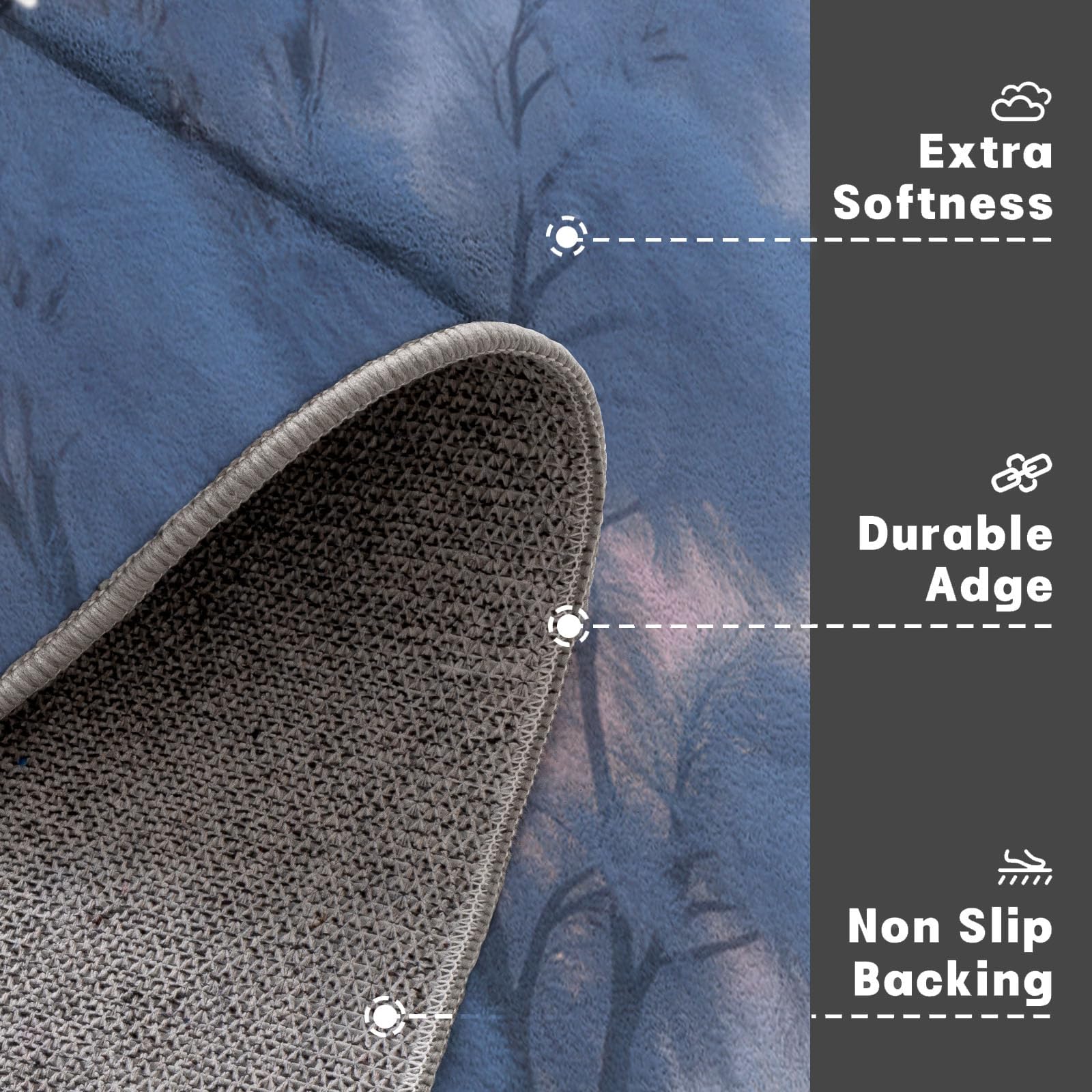 Waschbar Fußmatte Bäume Bäche - 80x120cm -Willkommen Fussmatte Ruhige Winterlandschaft rutschfeste Fußmatte für den Eingang für Hauseingänge, Flure, Außentüren