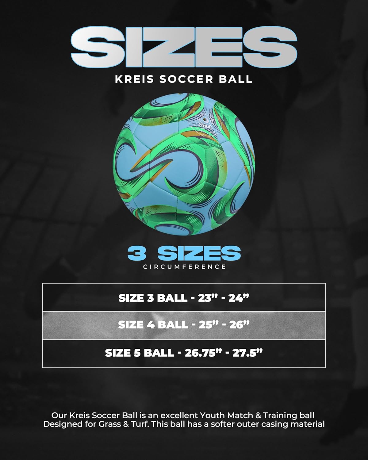 American Challenge Kreis Soccer Ball – Sizes 5, 4 & 3 – Youth & Adult Training Soccer Ball for Practice, Games & Grass Fields - Image 2