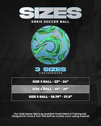 Miniatura 2 de American Challenge Kreis - Balón de fútbol  Tamaños 5, 4 y 3  Balón de fútbol de entrenamiento para jóvenes y adultos para práctica, juegos y campos