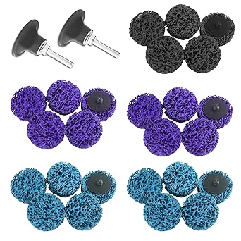 ZXSWONLY 27 Pack 2 Quick Change Easy Strip Discs for Drill & Die Grinder & air Grinders Quick Clean and Remove Paint Coating Rust Welds Oxidation (with 2 x disc pad Holder)