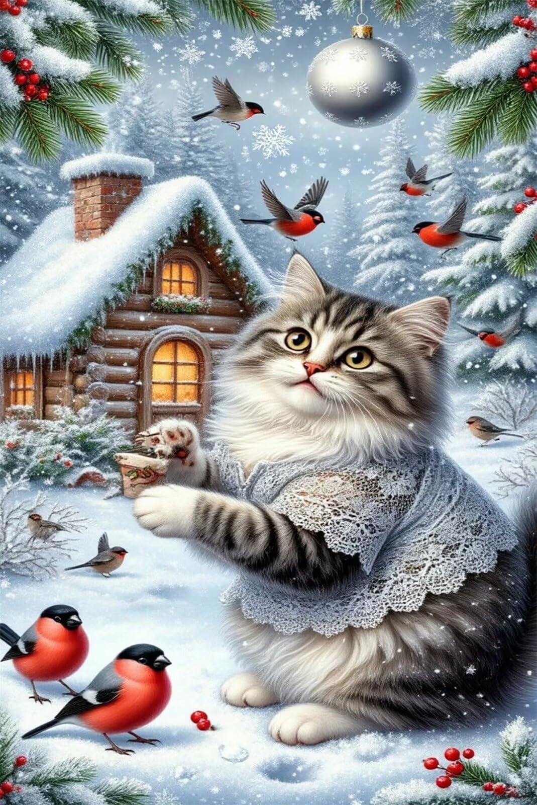 Puzzle 1200 Pezzi Gatto Nevi Puzzle per Adulti, Difficile e Sfidante con Poster Idea Regalo per Appassionati Puzzle Classici