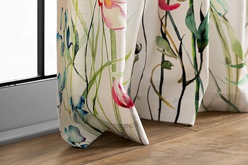 Miniatura 9 de Maison d Hermine - Cortinas 100% algodón - Cortinas traslúcidas para sala o dormitorio con jareta para cortinero y presillas - 1 panel, Delphinium