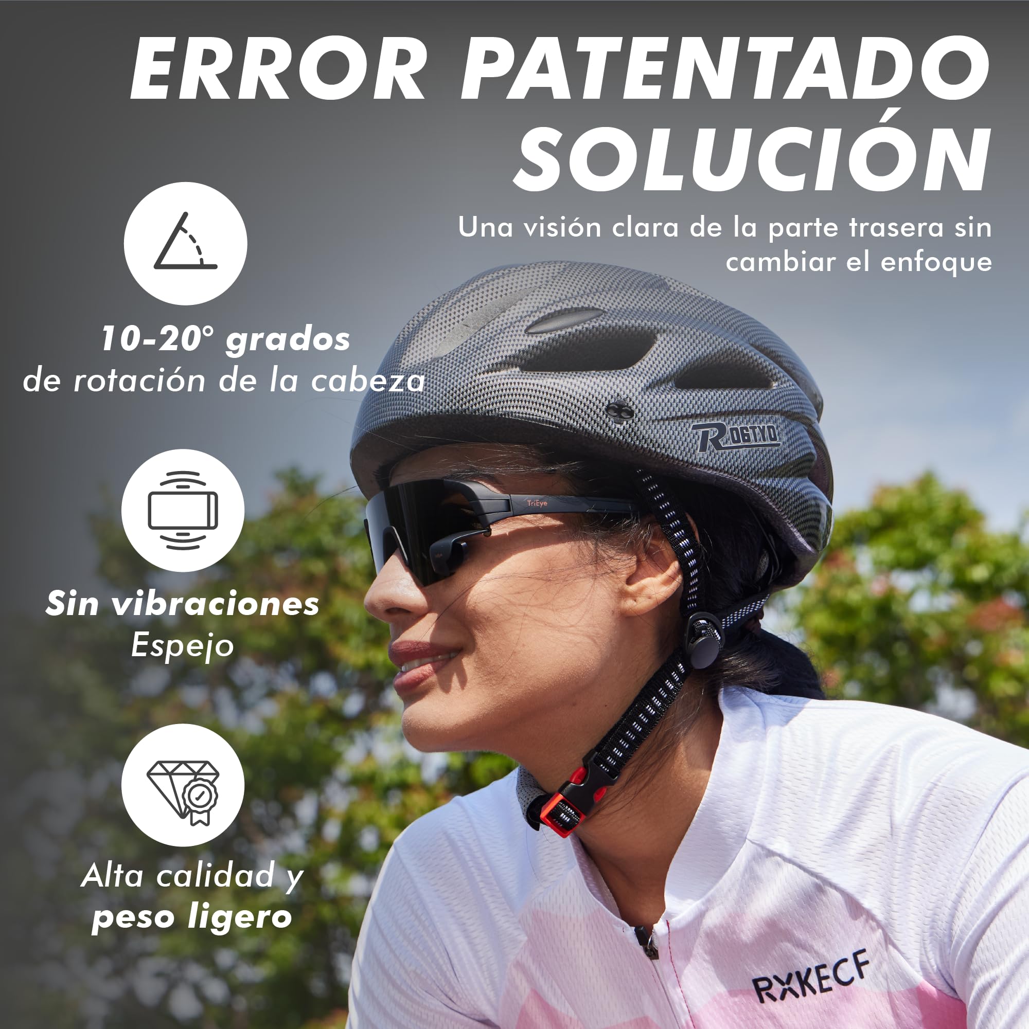 TriEye Gafas De Ciclismo Para Hombre Y Mujer Con Espejo Retrovisor Lentes Fotocromáticas UV400 Gafas Deportivas Antiviento Para Ciclismo De Carretera Y Bicicleta Protección Ocular Y Visión Segura