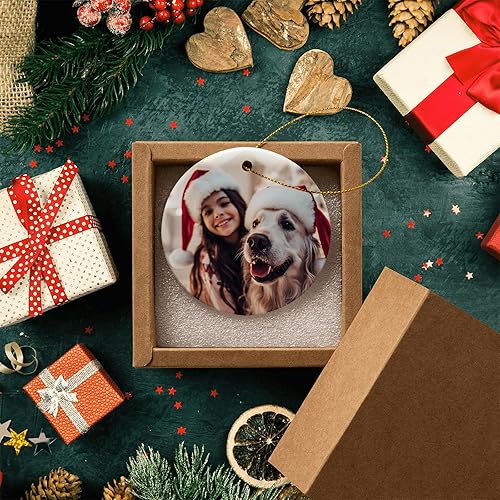 Miniatura 4 de Adornos de Navidad personalizados de cerámica, nuestro primer árbol de Navidad colgante 2023, decoración de regalo para Navidad, impresión