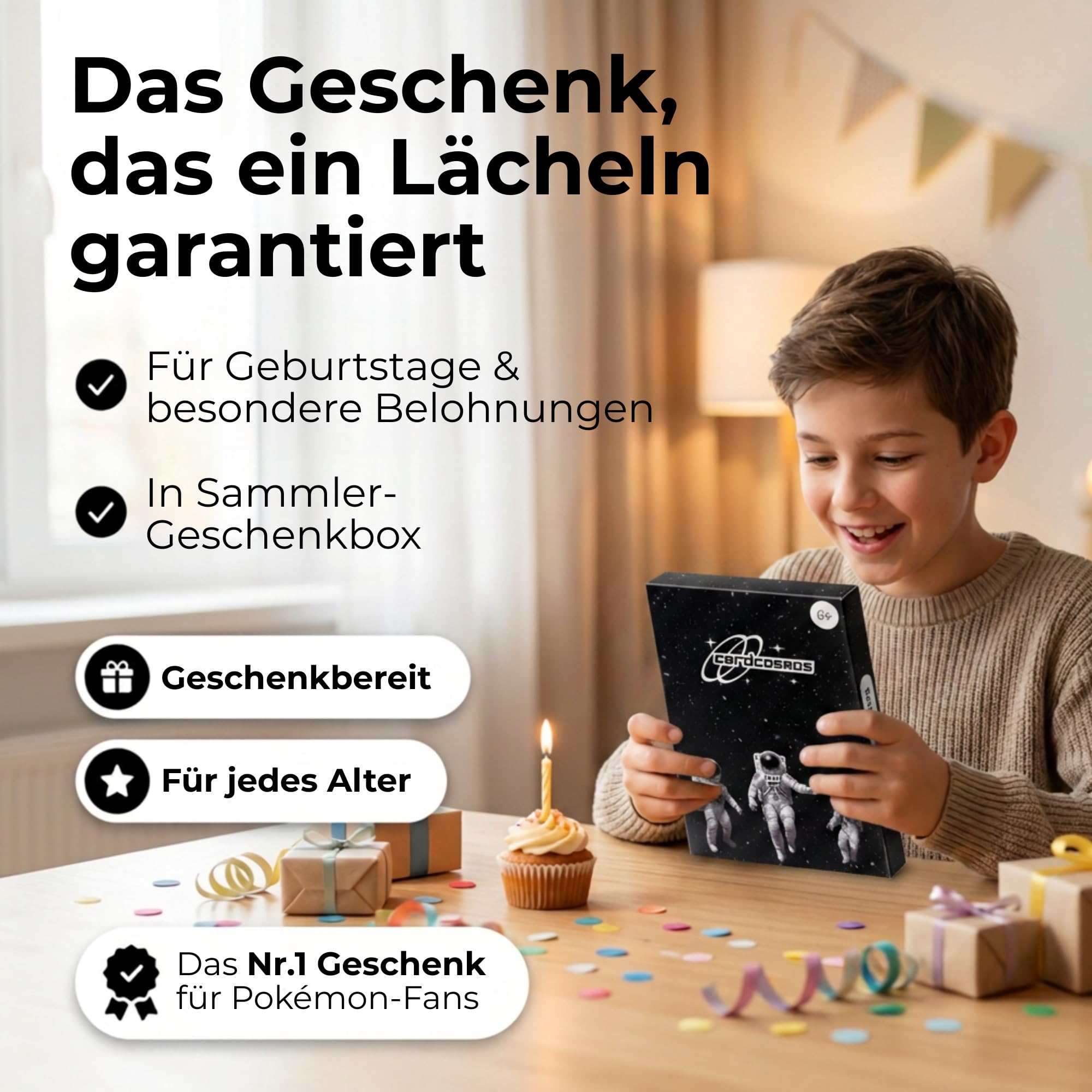 200 Karten Set - Pokemon Karten Deutsch – Originale Pokemon Sammelkarten inkl. 25 Holo/Reverse Holo + 100 Kartenhüllen – TCG Bundle – Sammelkarten Geschenkbox – Geschenk für Kinder & Sammler