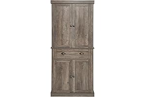 Karl home Armoire Cabinet with Doors and Shelves – Vintage Grey