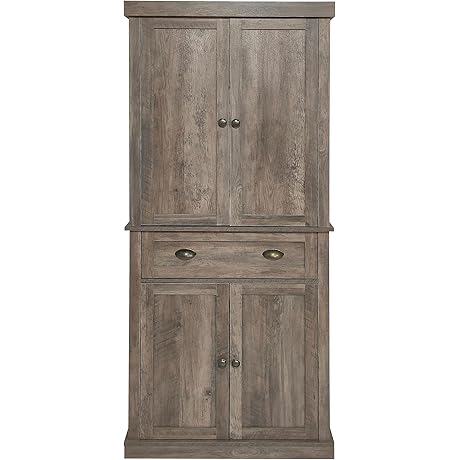 Karl home Armoire Cabinet with Doors and Shelves – Vintage Grey