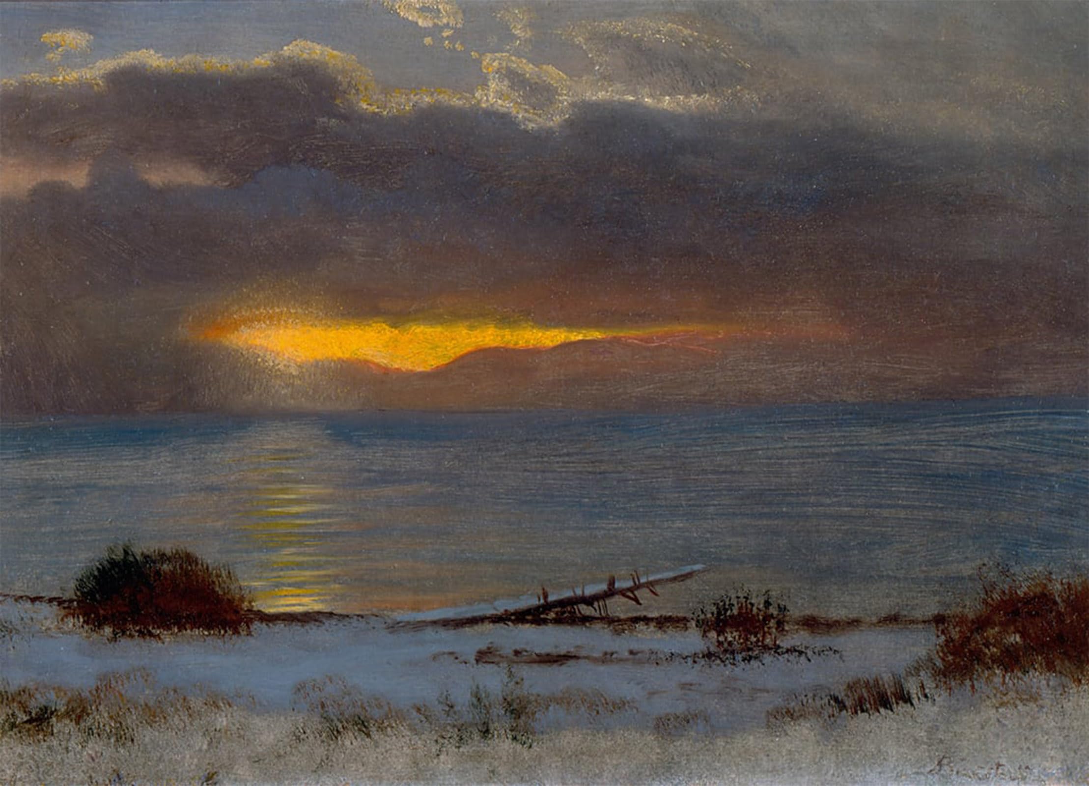 POSTERIIk Vintage Print Pop Art Landscape Artwork Sunrise on Lake Tahoe California by Albert Bierstadt Art Prints for Office Home Decor 60x90cm