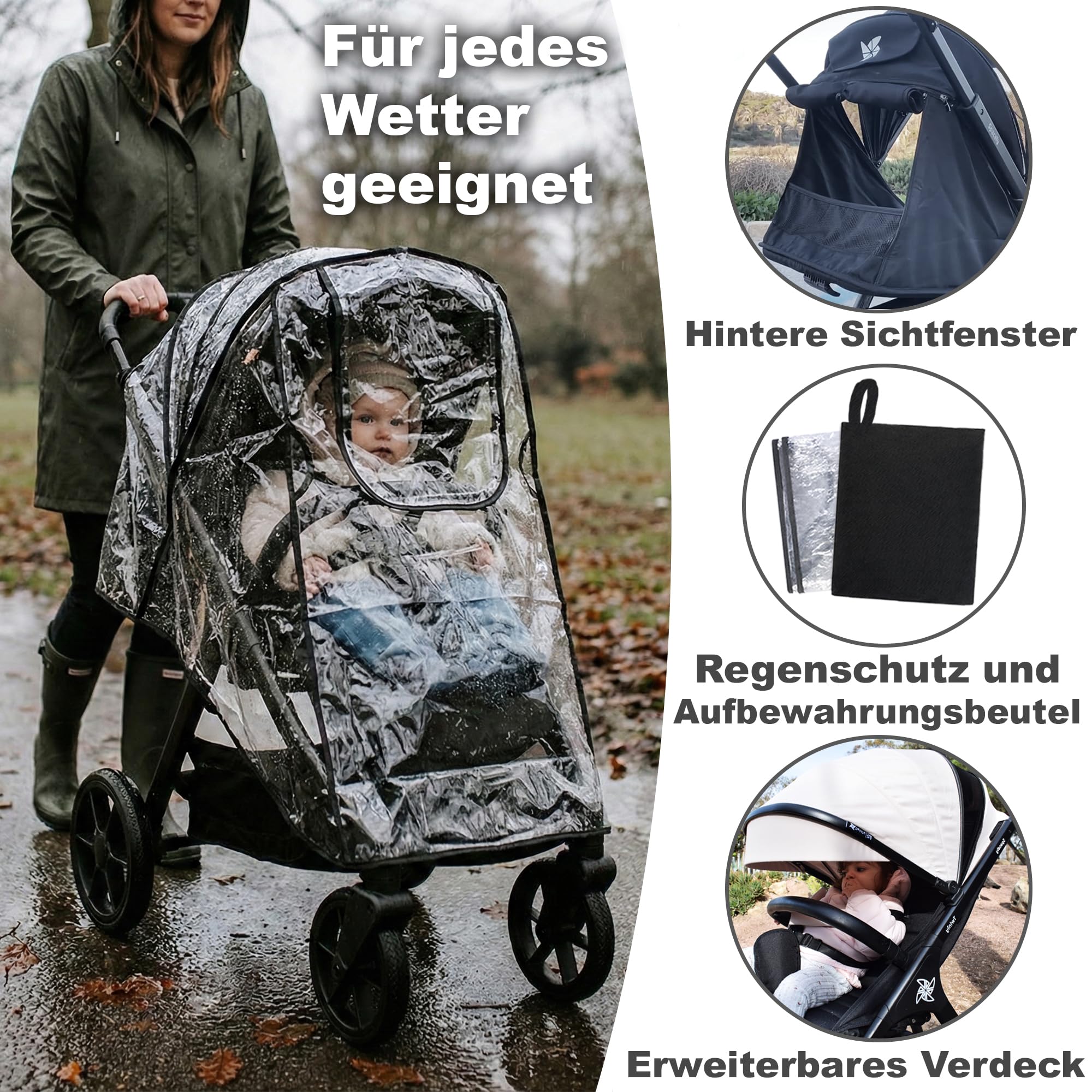 Twinly Spacely Buggy bis 25kg Leichter Reisebuggy klein zusammenklappbar mit Liegefunktion Kinderwagen All-Terrain Große Räder XXL Verdeck inkl. Regenverdeck & Becherhalter (Rosa)