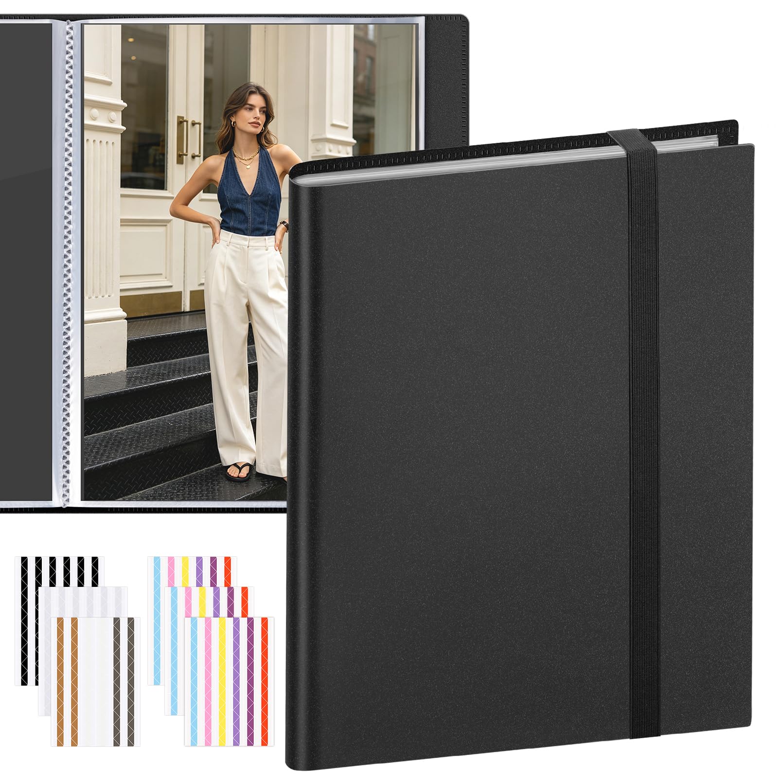 Alyvisun Scrapbook Photo Album 48 Page, Clear Sleeve Photo Book,30.5x21.5cm