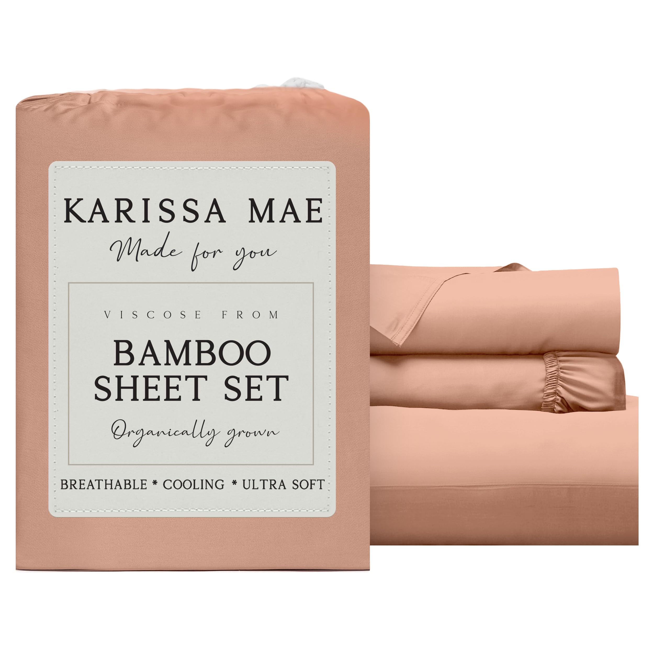 KARISSA MAE Luxury Bamboo Viscose Twin Size Sheet Set