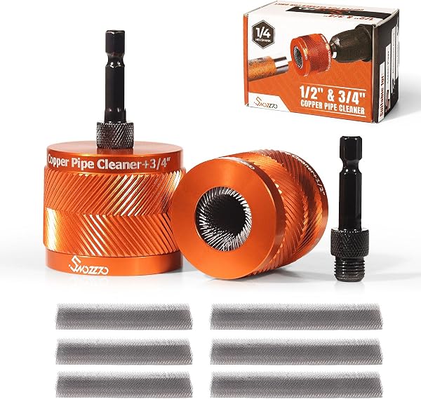 Swozzto 1/2" & 3/4" Metal Copper Pipe Cleaner Set: The Easy-Use Solution for Rust and Stain Removal