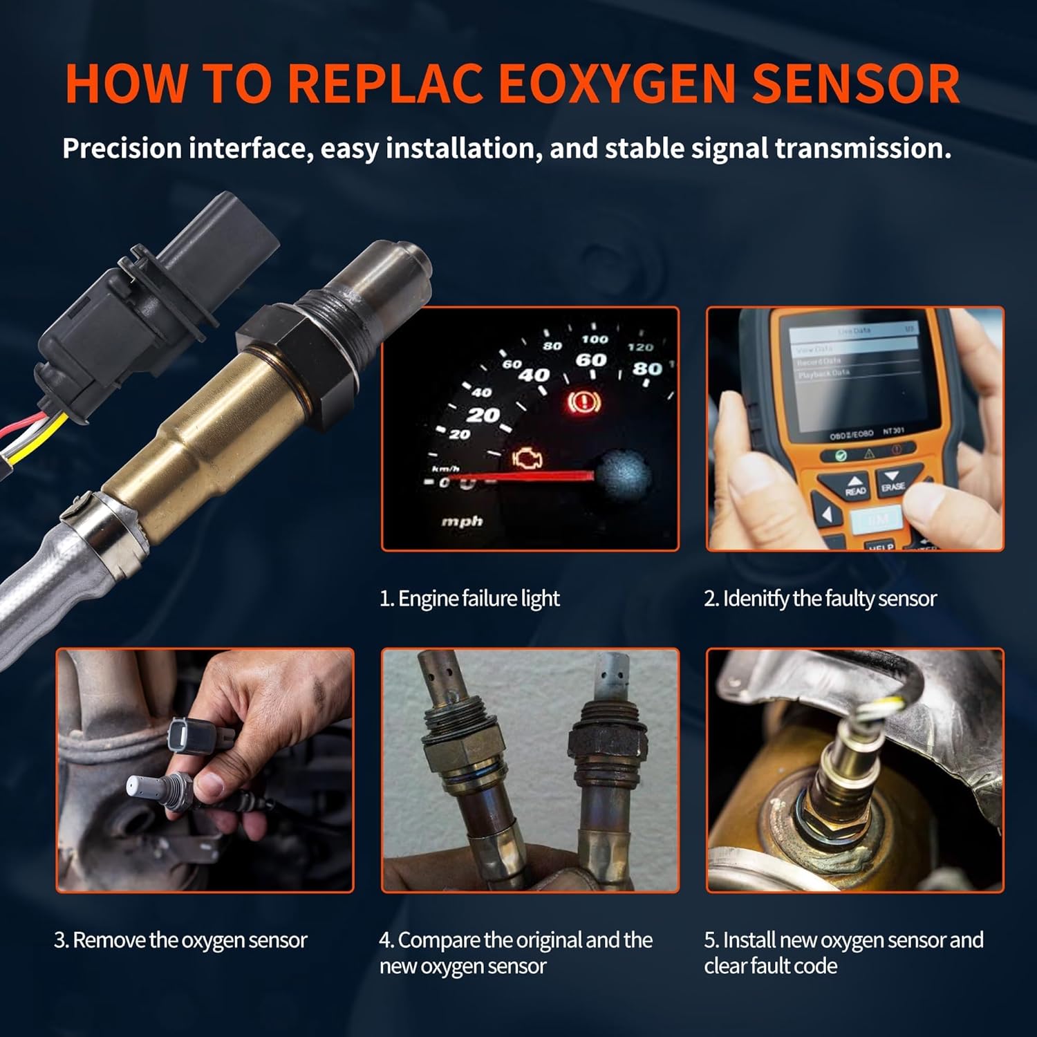 HiSport 06J906262M Oxygen Sensor Compatible with Alfa Romeo 4C, Audi Q3 R8, Ford Fiesta, Hyundai Elantra GT Palisade Tucson, Jaguar XF, Kia Cadenza Forte Sedona Sorento, Porsche 911, Volkswagen Jetta