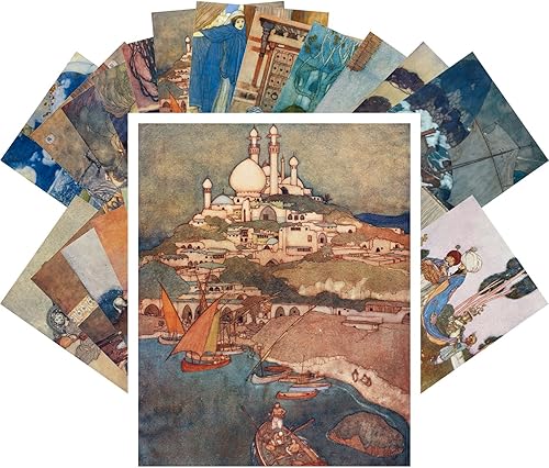 Postales vintage 24 piezas Noches árabes Vintage libro arte Le Livre des Mille et une Nuits Oriental