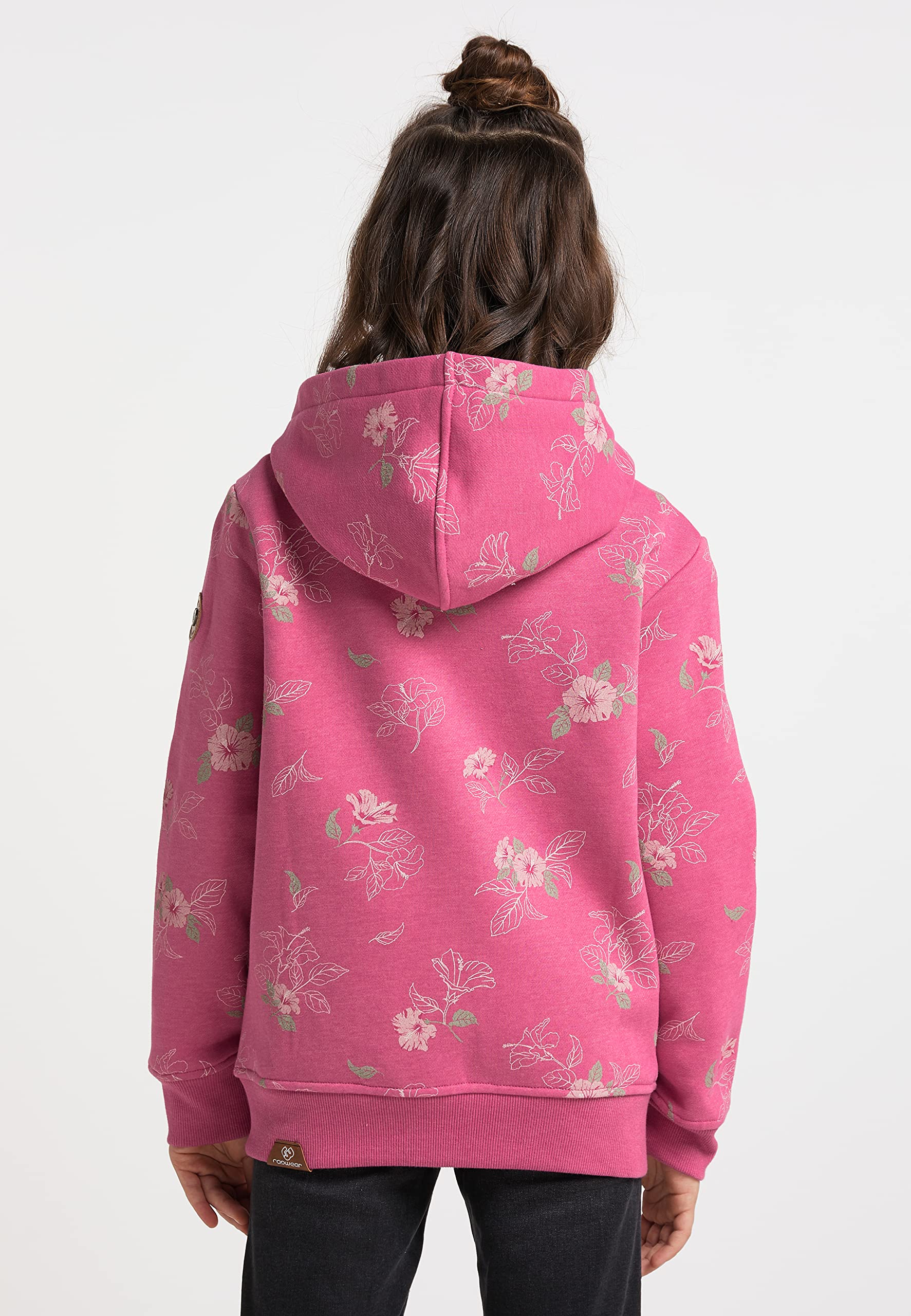 Ragwear Mädchen Übergangsjacke THEA Flowers – Sweatjacke mit Blumenmuster, Kapuze & Reißverschluss – Leichte Kinder Jacke für Frühling & Herbst – Bequem & stylisch