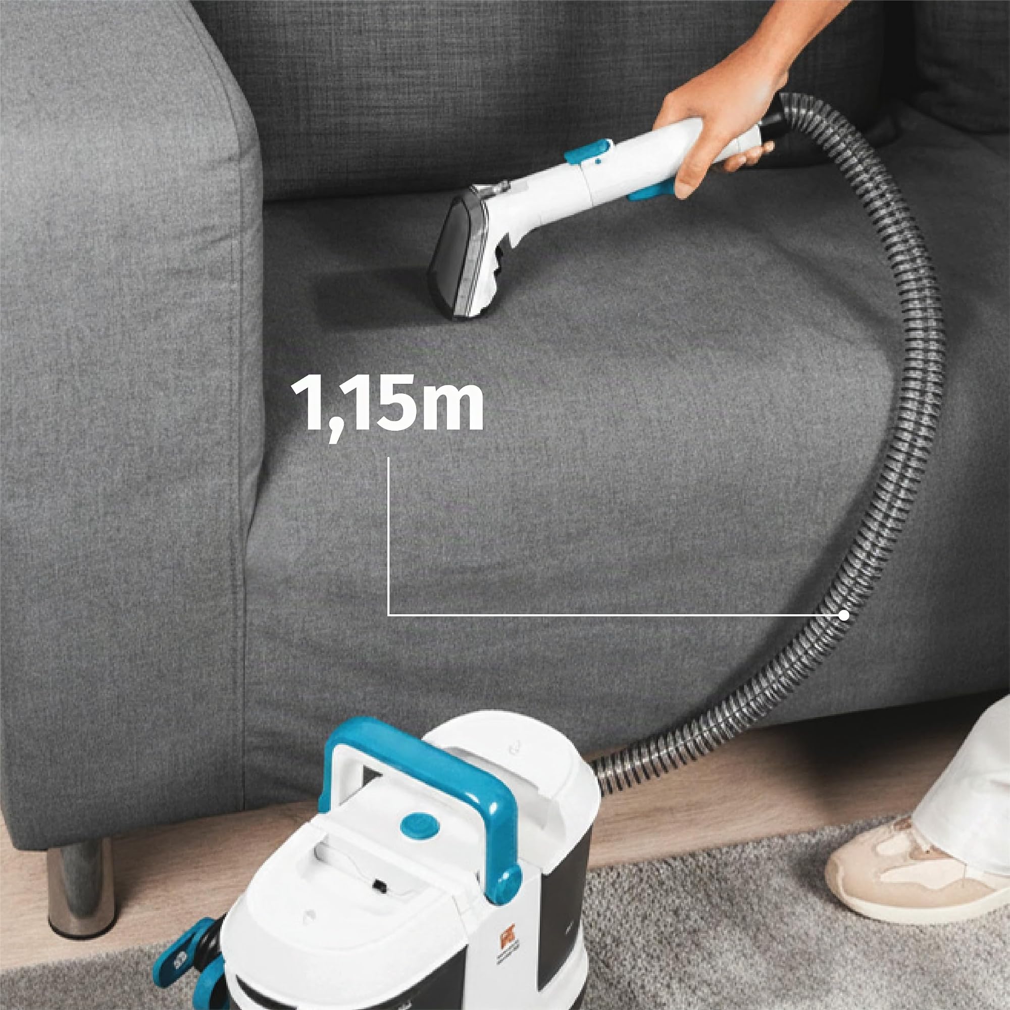 Di4 Aspiroclean Essenza 600, Aspiratore per Tappezzeria, Potenza 600W, per Liquidi e Solidi, 15 kPa, Doppio Serbatoio, Accessori Inclusi, Ideale per Divani, Tappeti, Tappezzerie e Auto