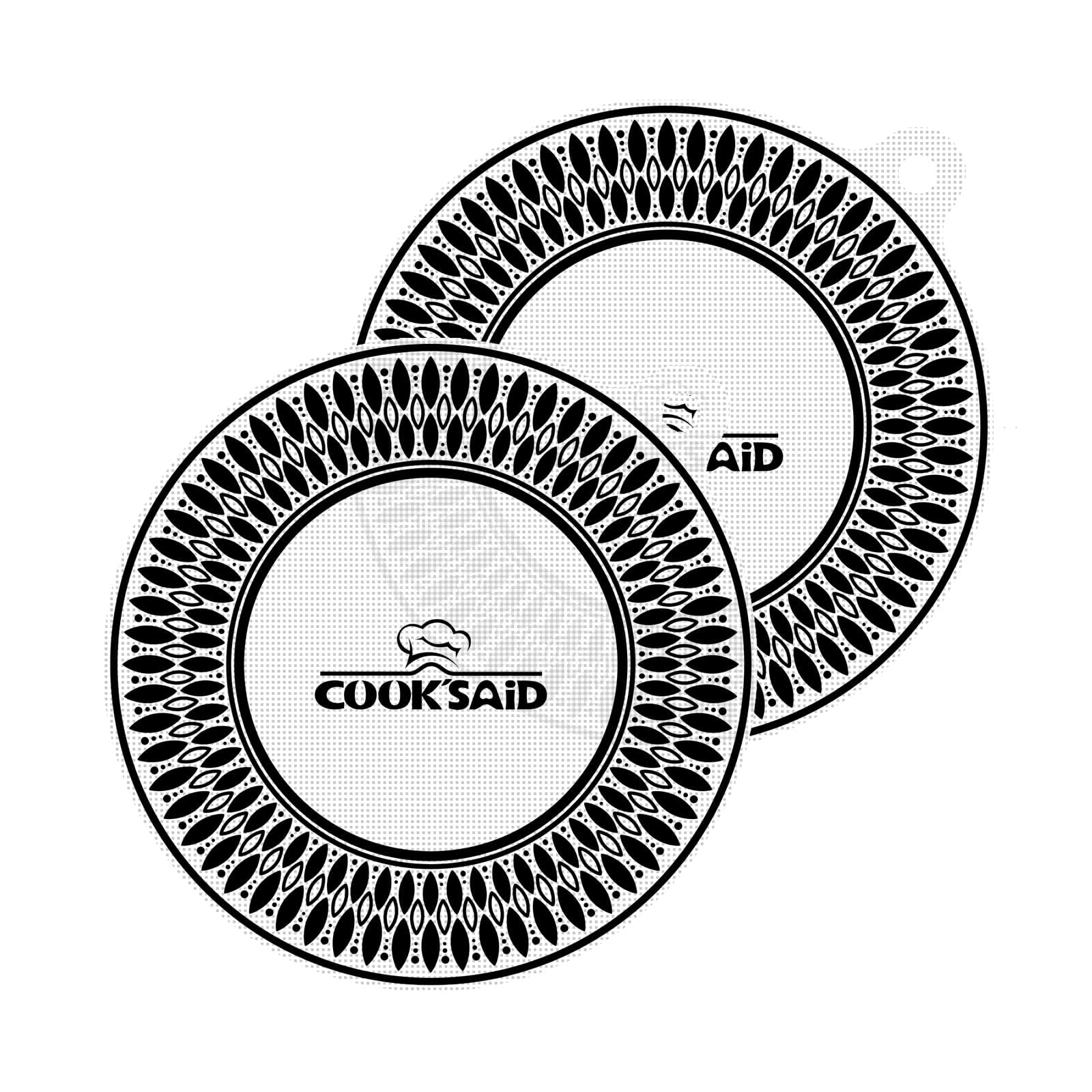Cook's Aid 2 PCS Silicone Induction Cooktop Protector Cover Mat 7.9" (Magnetic) | 230°C (450℉) Heat-Resistant Induction Stove Protector | Multifunctional Silicone Mats (Logo CK)