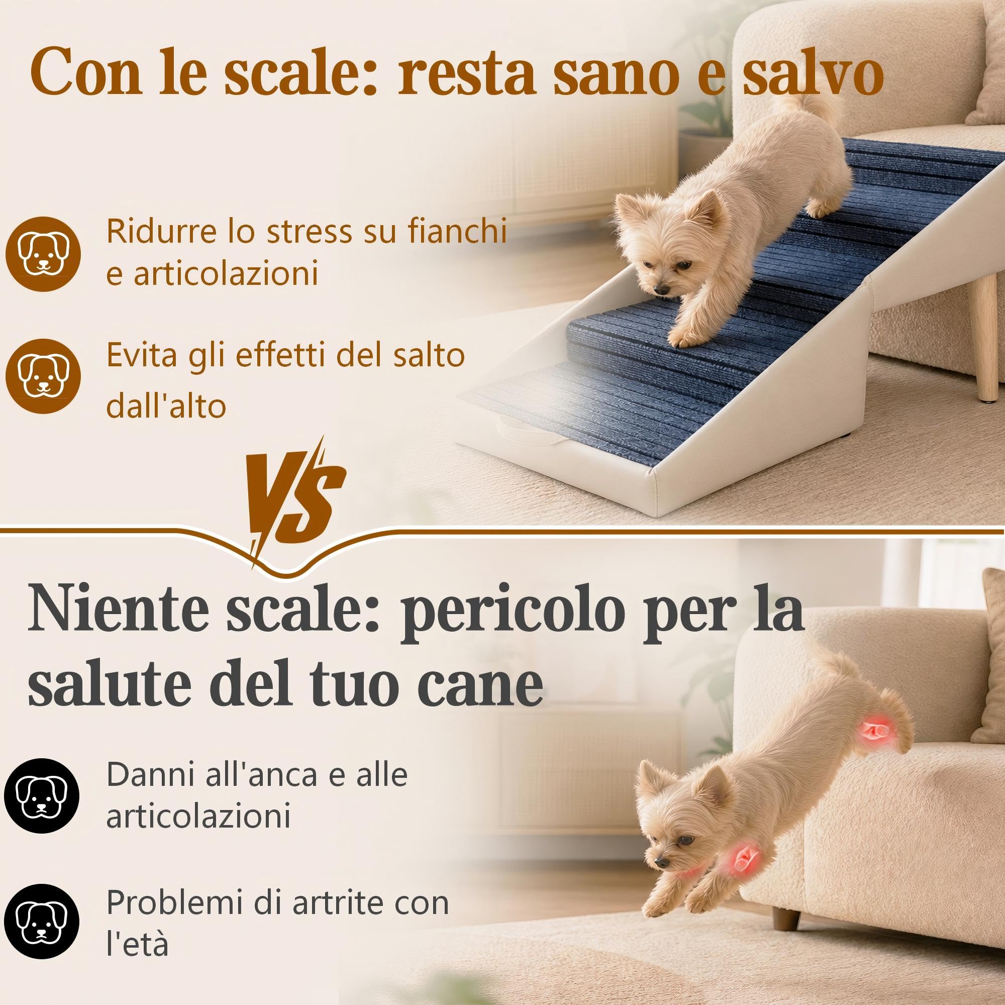Scala E Rampe 2-In-1 Per Cani Pieghevole Utilizzabile Anche Come Sgabello