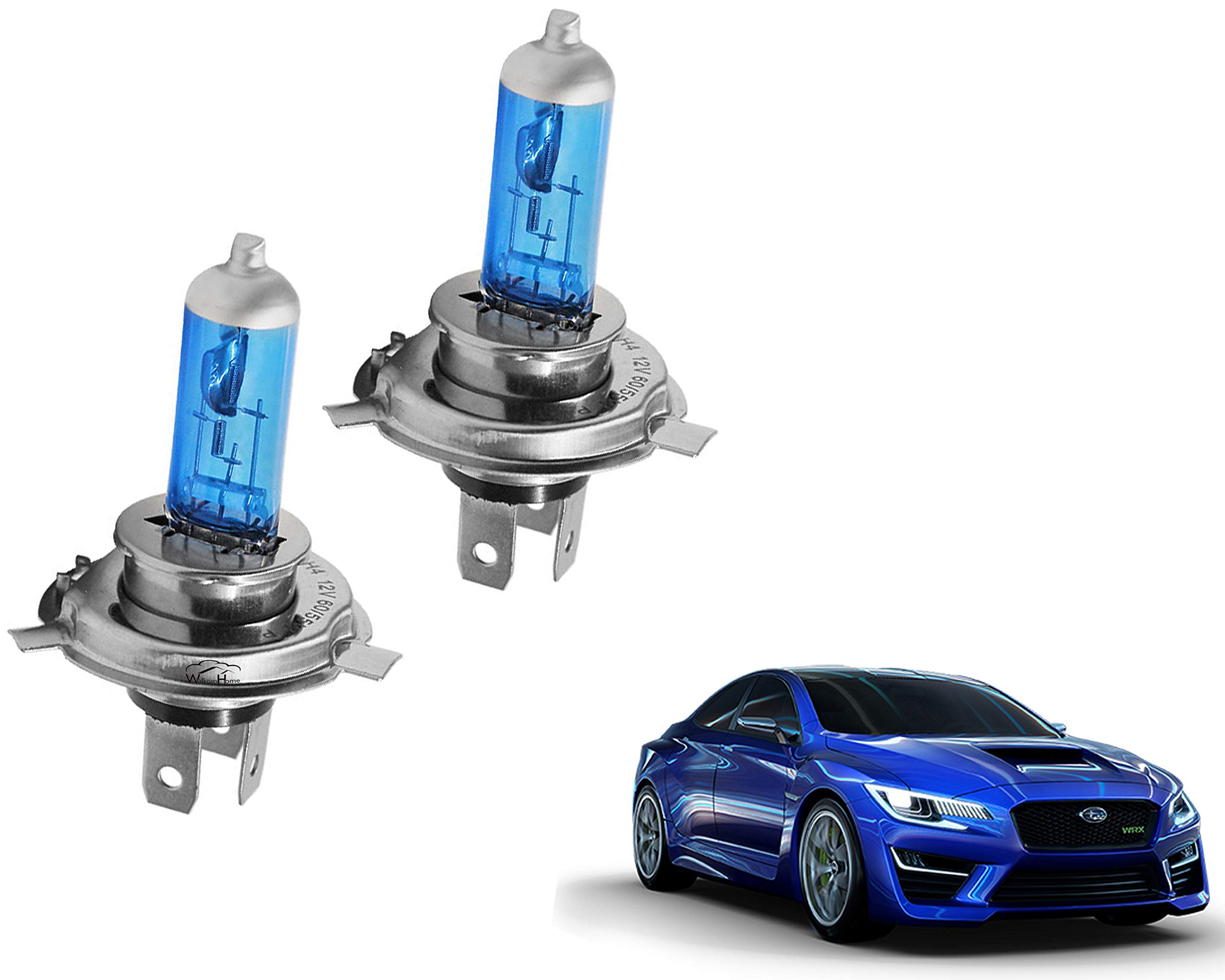 WolkomHome Car H4 halogen headlight bulb 12V 130/100W 5000K Cool Blue Headlights Lamp Light Bulb Replacement for Subaru WRX