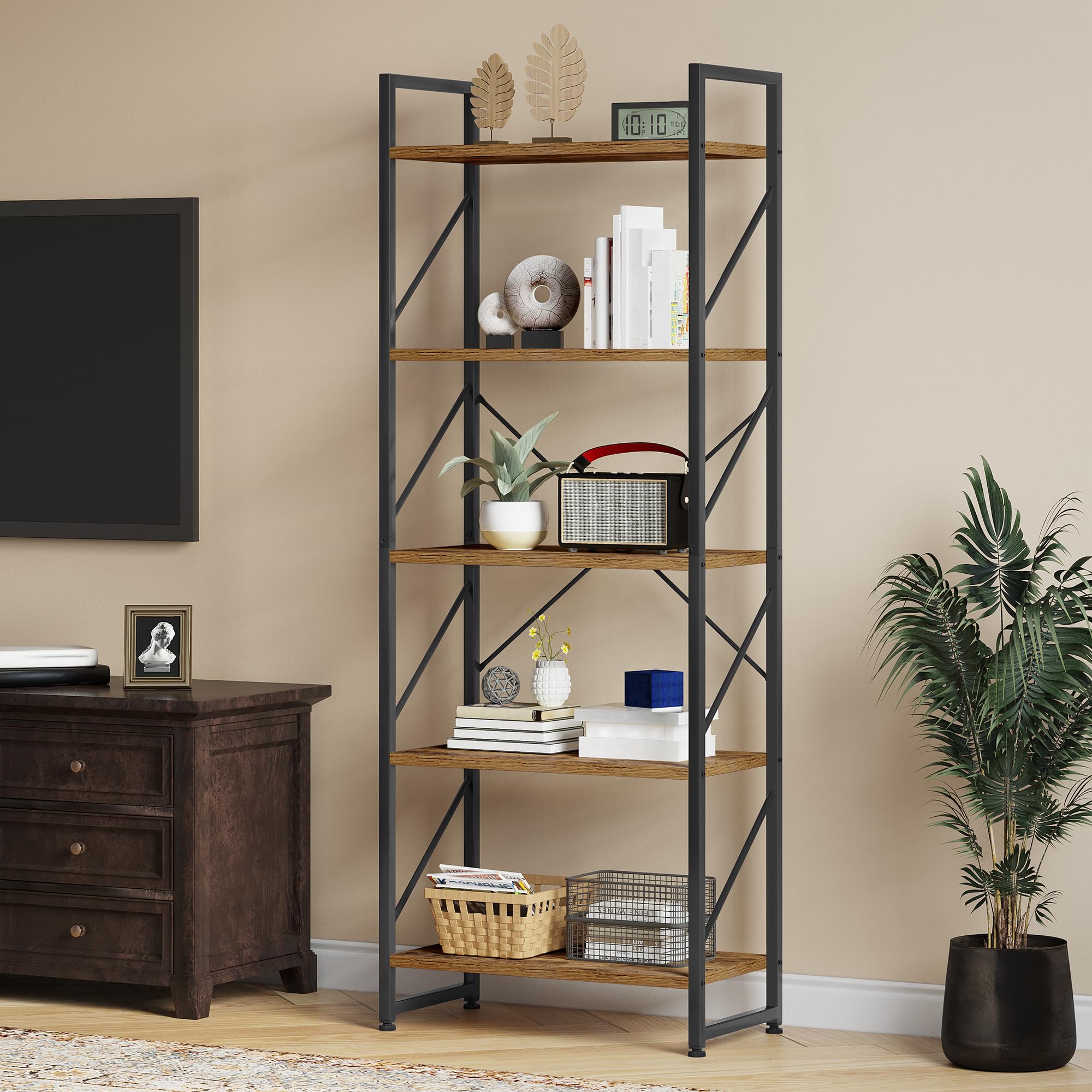 YITAHOME Rustic Brown Bookcase