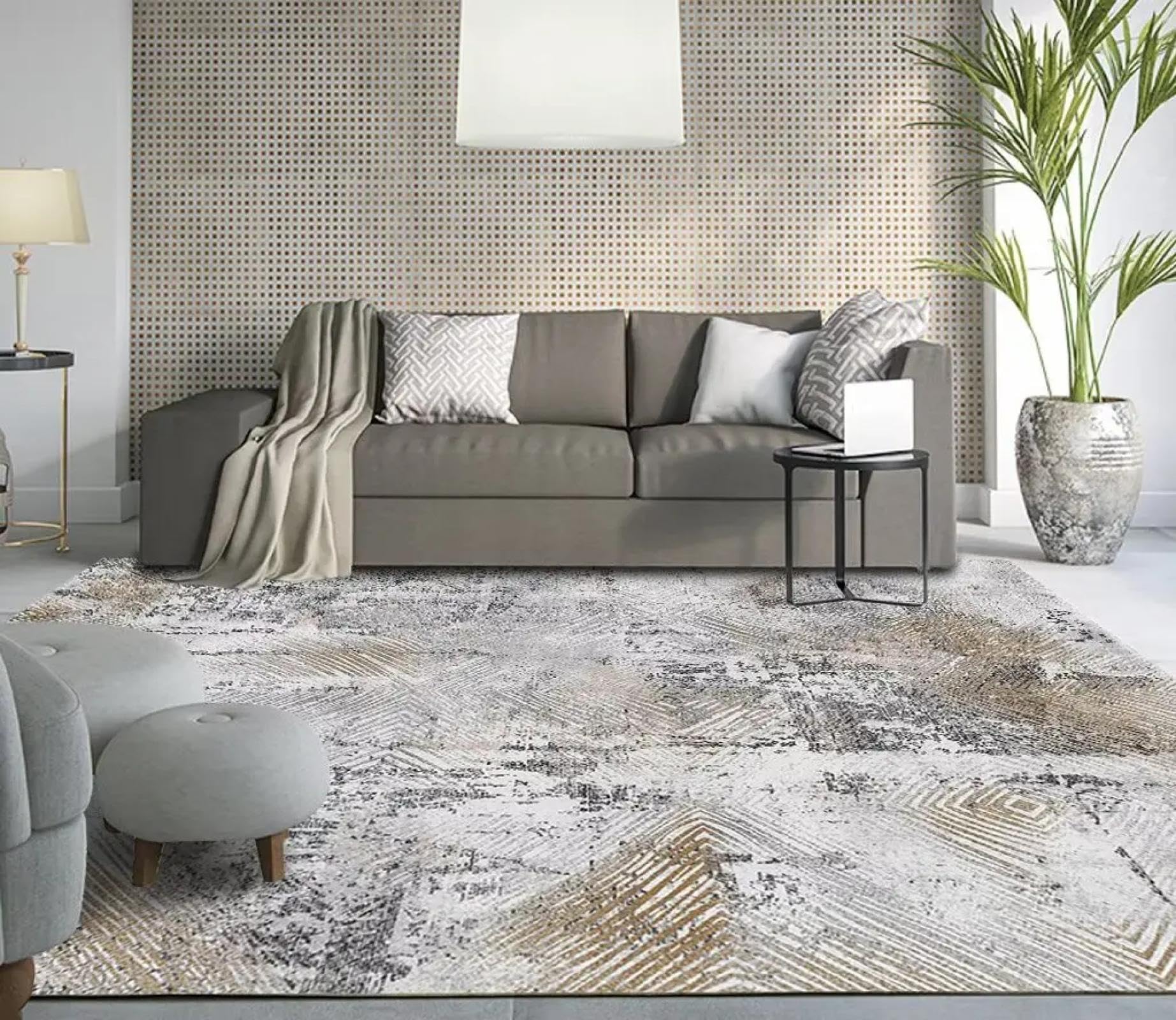 Tapis moderne 120x200 cm abstrait pour salon et chambre