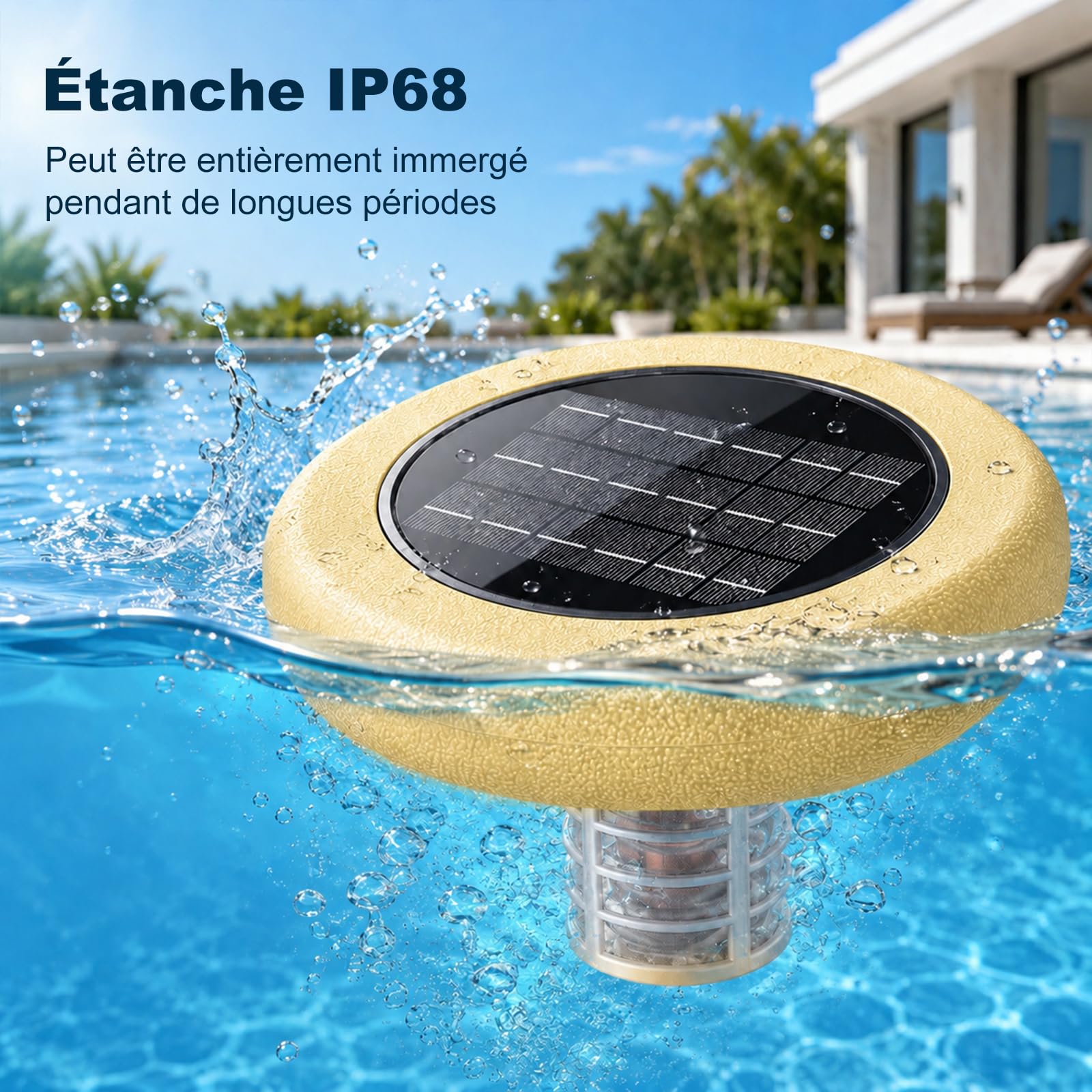 Ioniseur Piscine Solaire Purificateur, Piscine à Energie Solaire Clarificateur, Flotteur Autonome, Idéal pour Les piscines Hors-Sol, Les piscines encastrées, Piscine Solaire pour Extérieure
