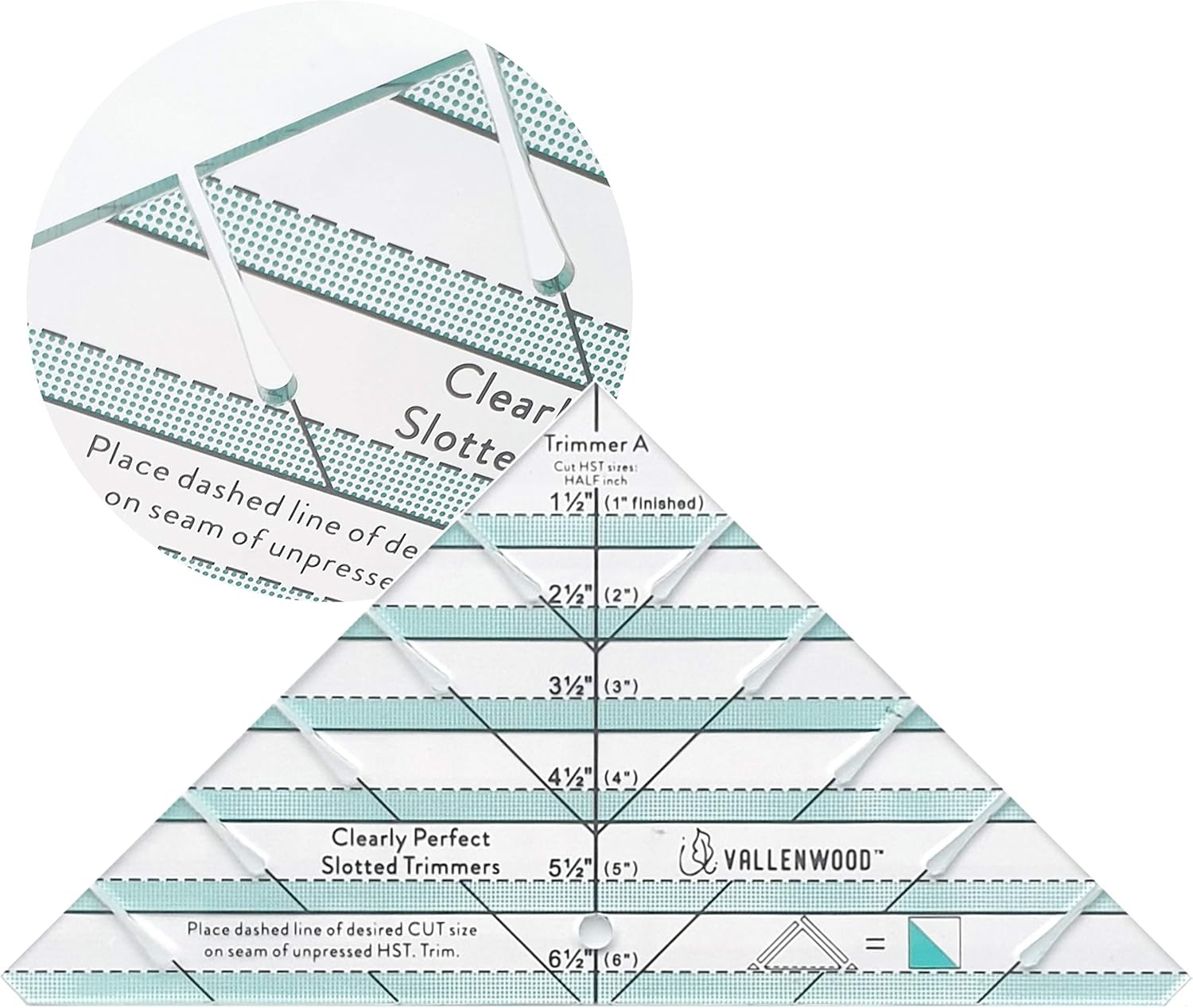 Vallenwood Not Overpriced 6.5inch Triangular Quilt Slotted Trimmer