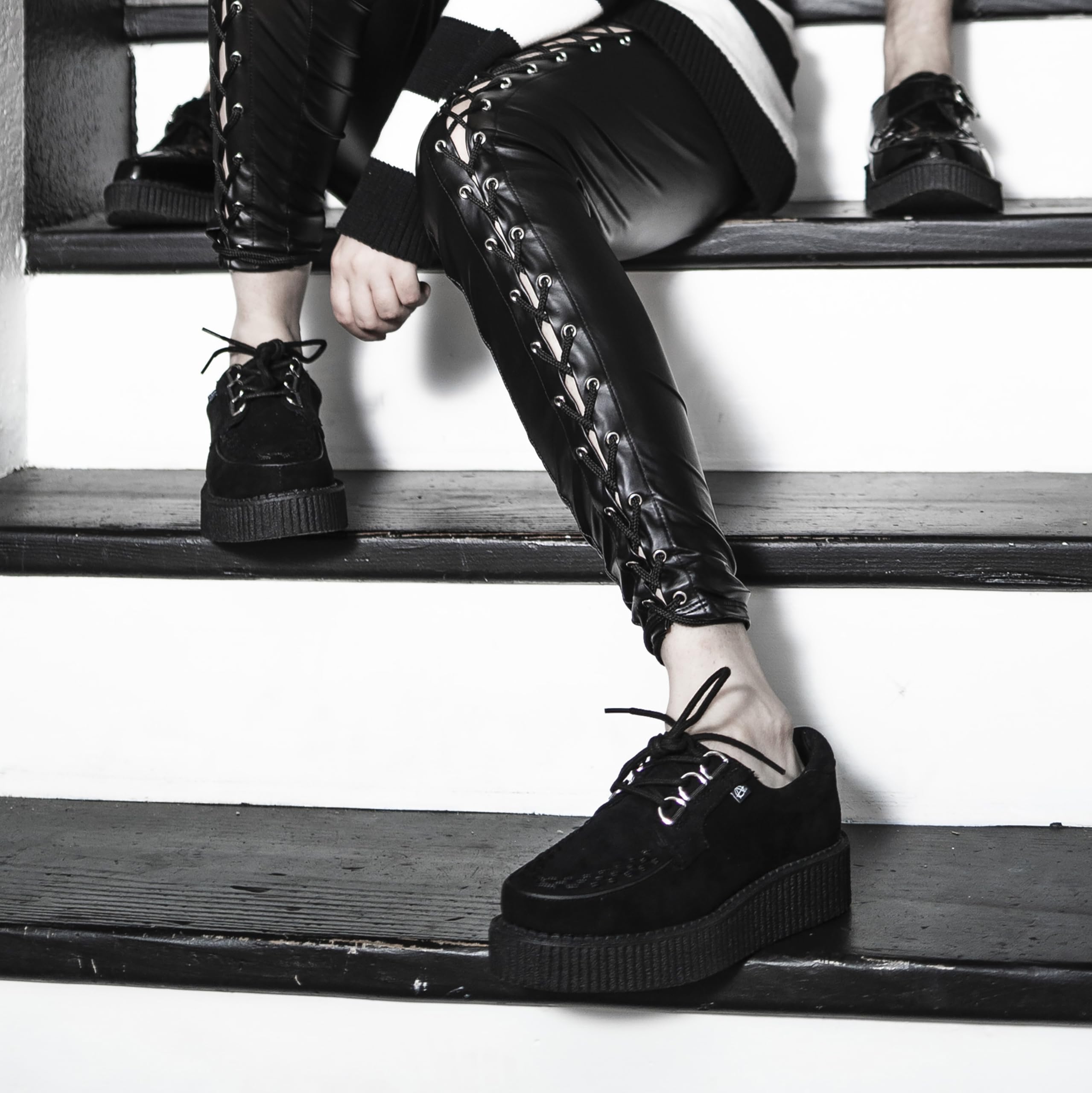 T.U.K. Anarchic Creeper - Scarpe da Uomo e da Donna - Scarpe Punk, Gotiche e Rocker - Scarpe Stringate