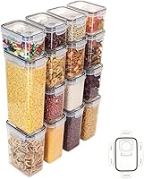 Vista 6 de Kitchen Organizers and Storage, Single Clear Plastic Storage Containers with Lids Kitchen Airtight Jar, Sugar Flour Container Big and Small Food Bin