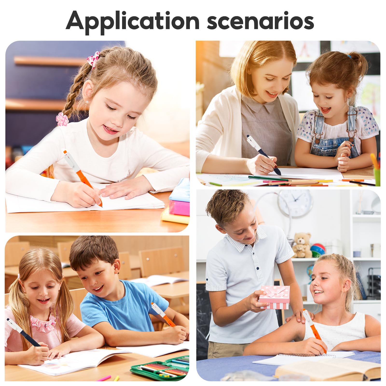 4 pezzi Pennarelli Spruzzatori, Penna a Spruzzo Descrivibile, Penna 2-in-1 a Spruzzo d'Acqua Descrivibile, Penna a Spruzzo per Scherzi, Premere, Per Scherzi da Ufficio Scolastico