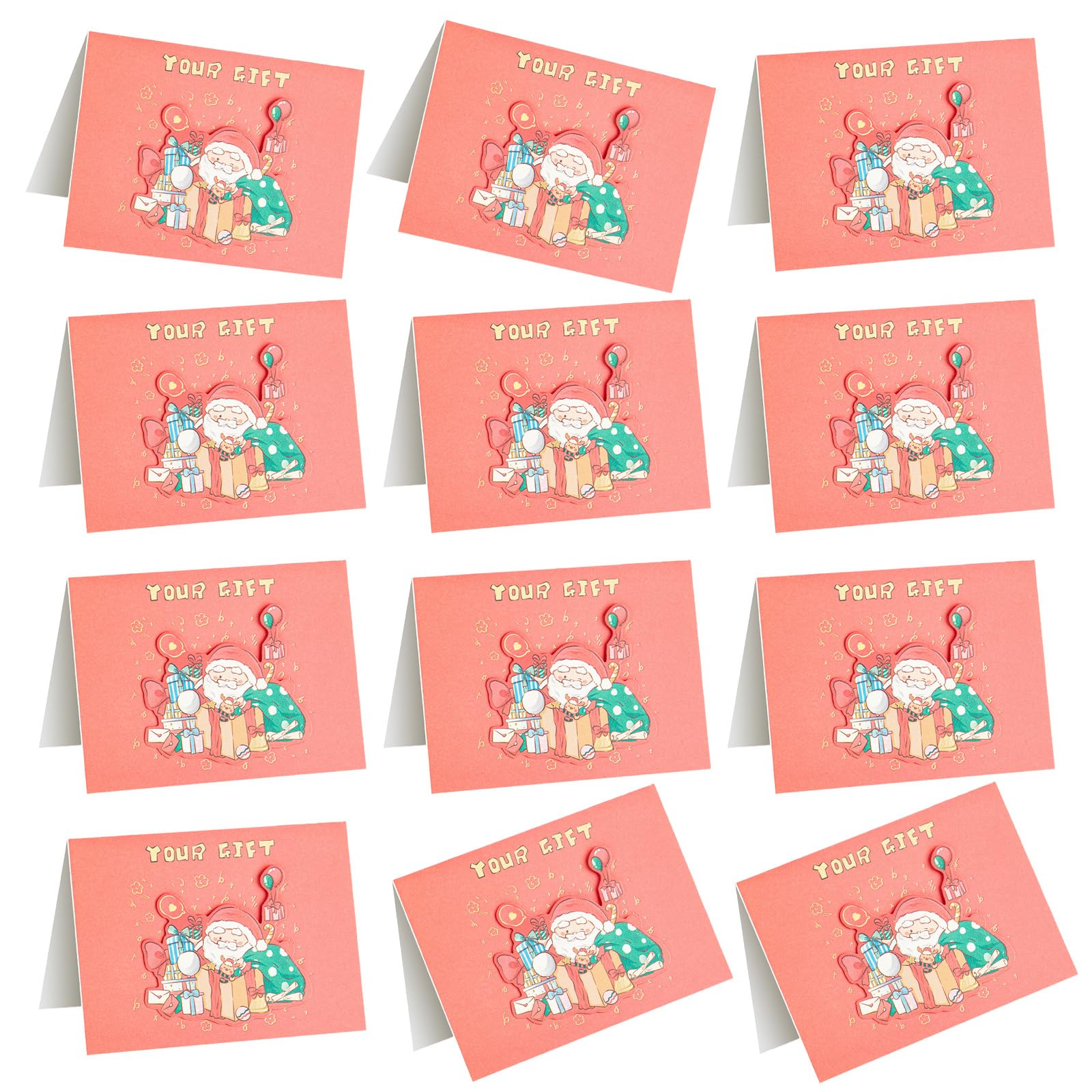 Lot de 30 cartes de Noël 3D 9,1 x 12,7 cm - Carte de vœux pour les vacances d'hiver - Carte de vœux de Nouvel An pour ami