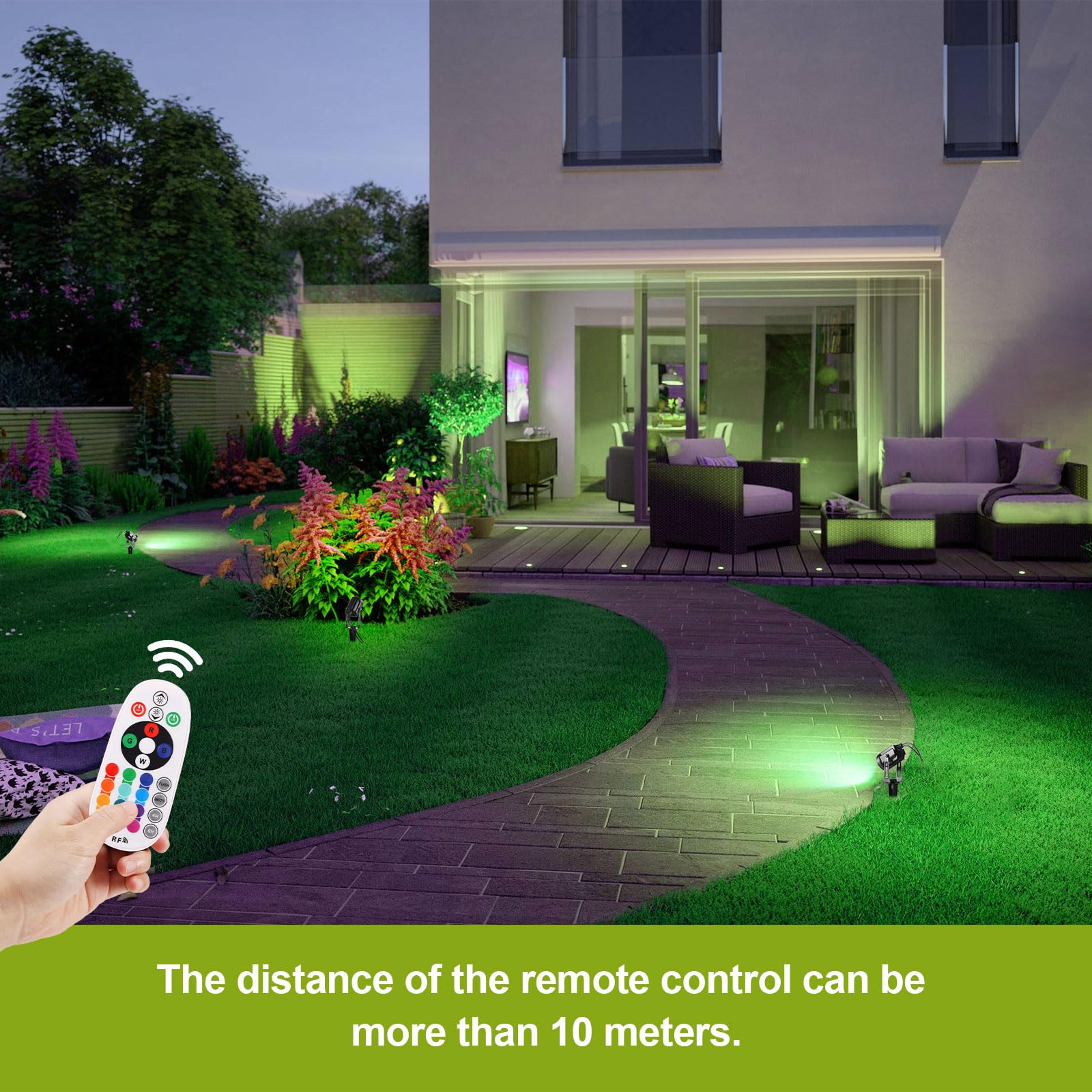 B-right RGB Focos Led Exterior, 21m LED Focos jardín con Estaca, Luz de Jardín Exterior rgb, Luces Exterior Jardin IP65 Impermeable, Focos de Jardín al Iluminación de Caminos para Césped, Patios