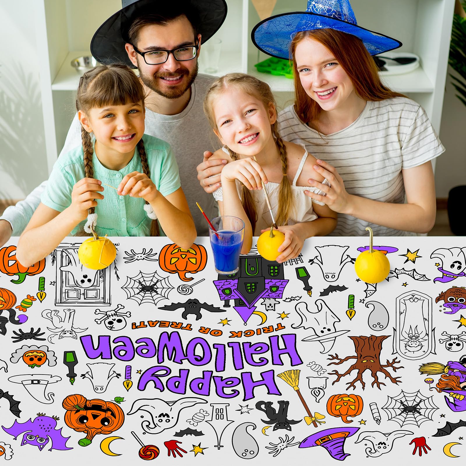 Halloween Maltischdecke 76x183 Cm – Zum Ausmalen Für Die Ganze Familie, Basteln & Dekorieren