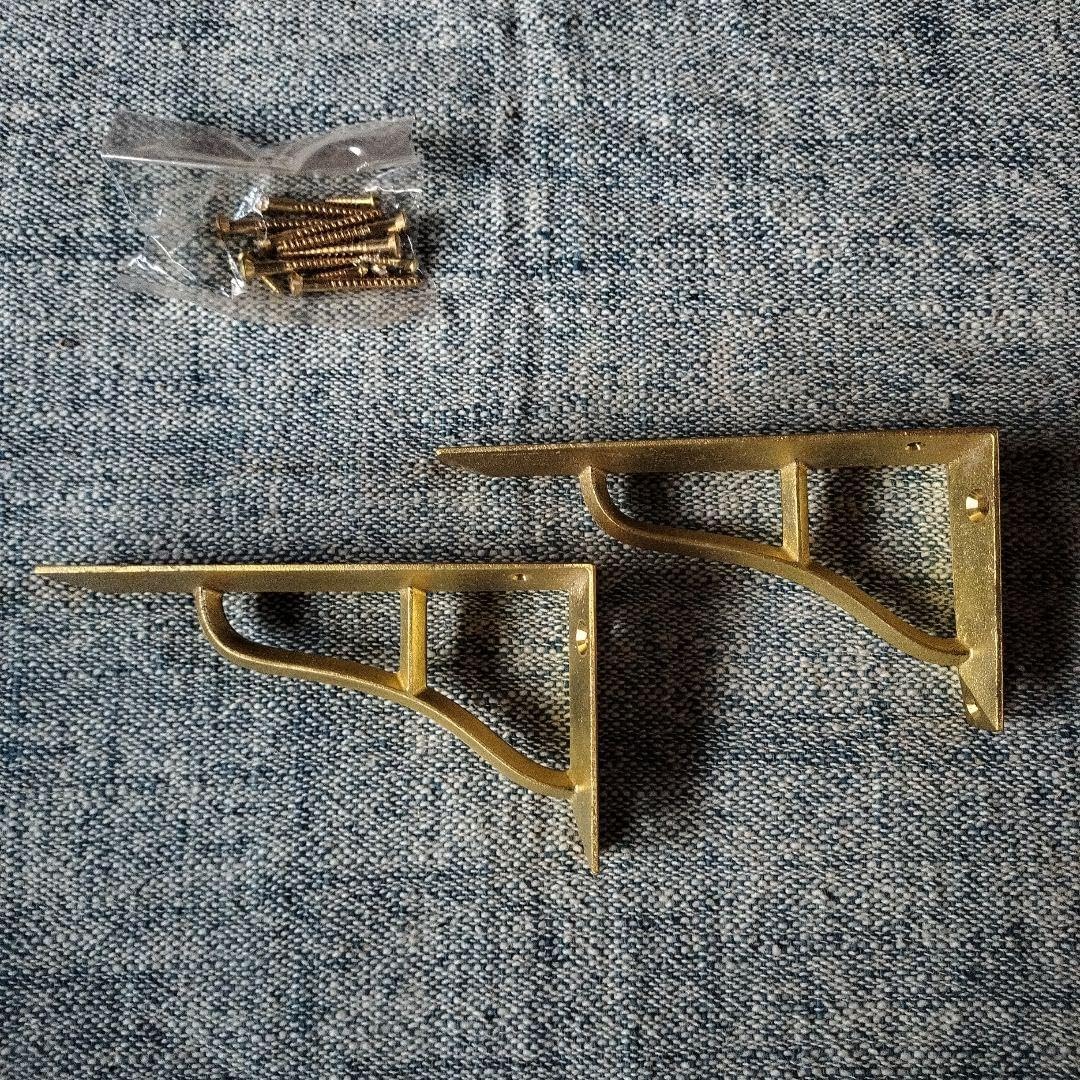 futagami フタガミ 棚受け 小 ブラス 真鍮ゴールド 棚 受け 木製