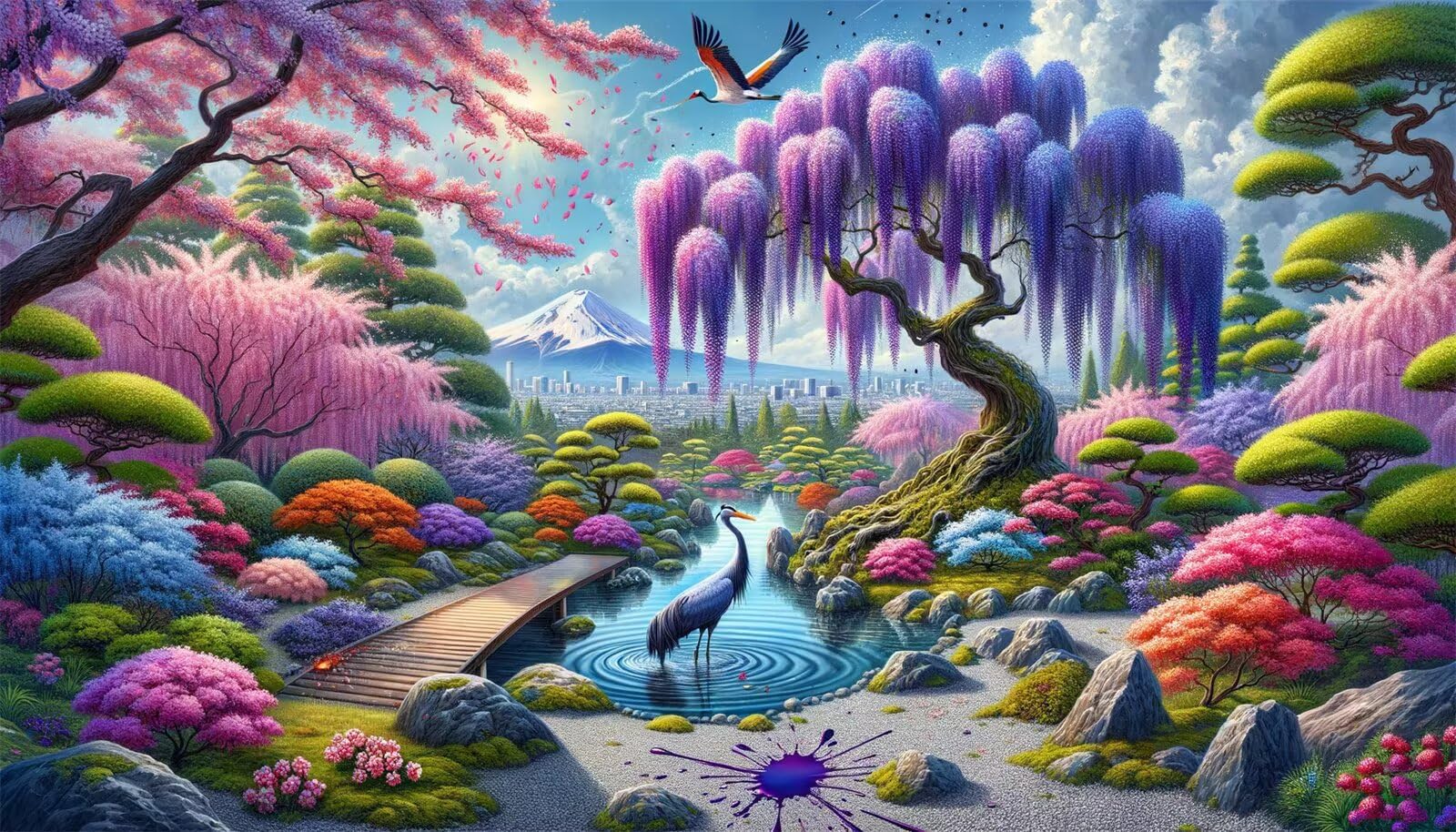 Puzzle dla dorosłych, 1500 sztuk, wymagające łamigłówki, gry logiczne dla całej rodziny, świąteczny prezent dla przyjaciół w pięknym opakowaniu (japońskie ptaki krajobrazowe)