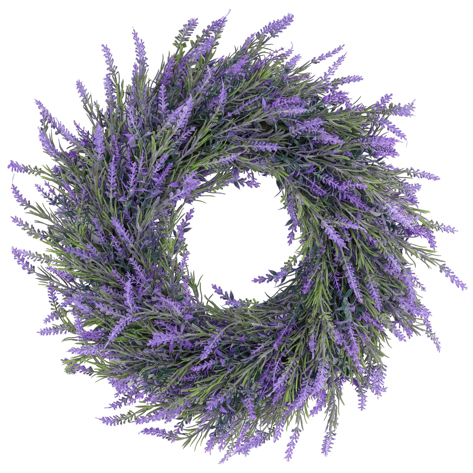 CHEAWRTZ 20'' Spring Wreaths for Front Door Non Fading?Not Withering Lavender Spring Wreath, All Seasons Front Door Wreaths for Outdoor Window Wall Porch Office Farmhouse Wedding Home Decor?Purple?
