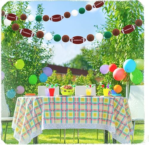Miniatura 7 de VitalCozy 3 piezas de suministros de fiesta de fútbol con bola de fieltro, banderas de fútbol americano, carteles de fiesta de fútbol, decoraciones