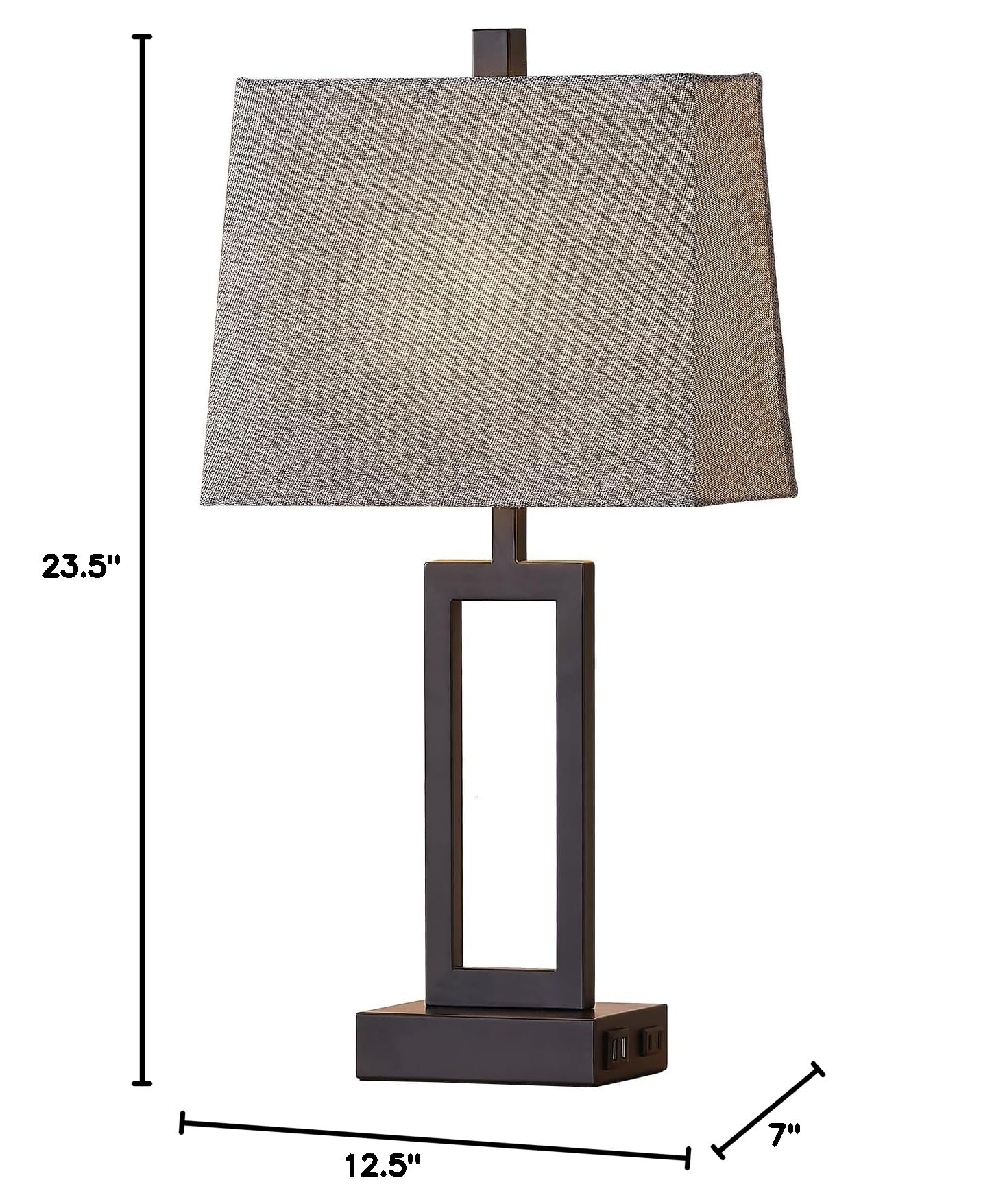 23 5 Touch Control Table Lamps Set of 2 Bedside Lamp with 2 USB Charging Ports AC Outlet — view 10