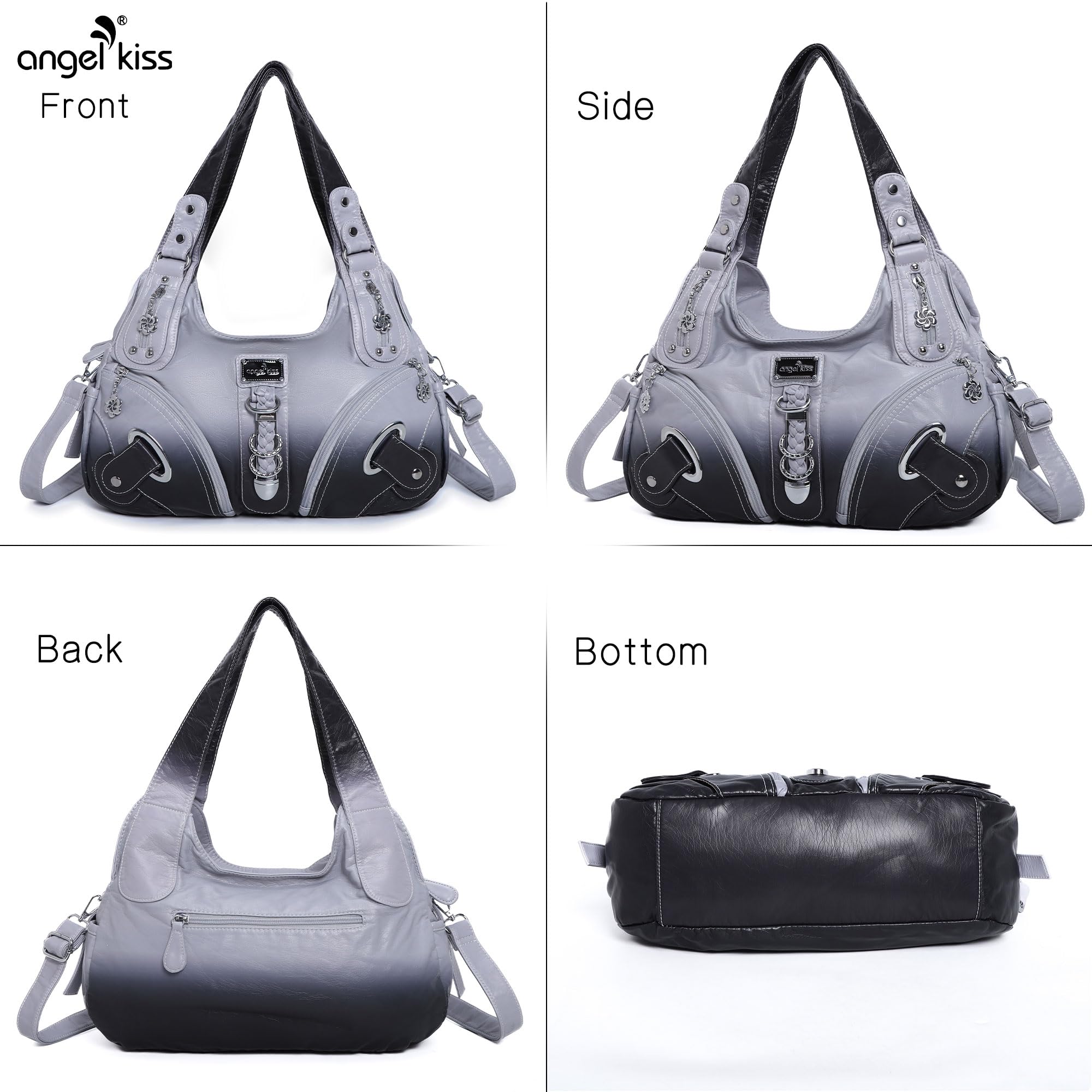 Angelkiss Hobo Geldbörsen und Handtaschen für Damen, Umhängetasche, groß, für den täglichen Gebrauch